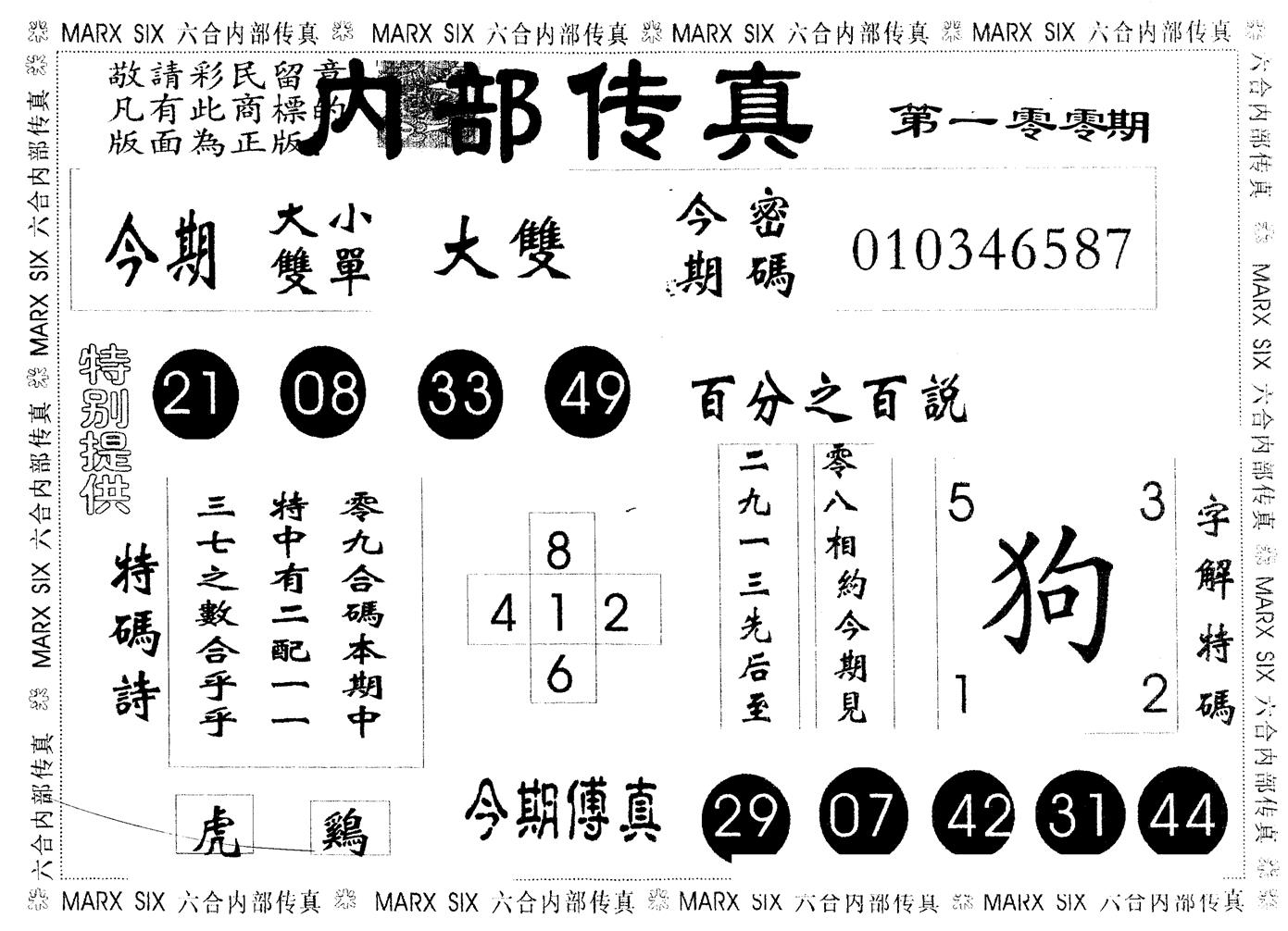 另版内部传真 第100期