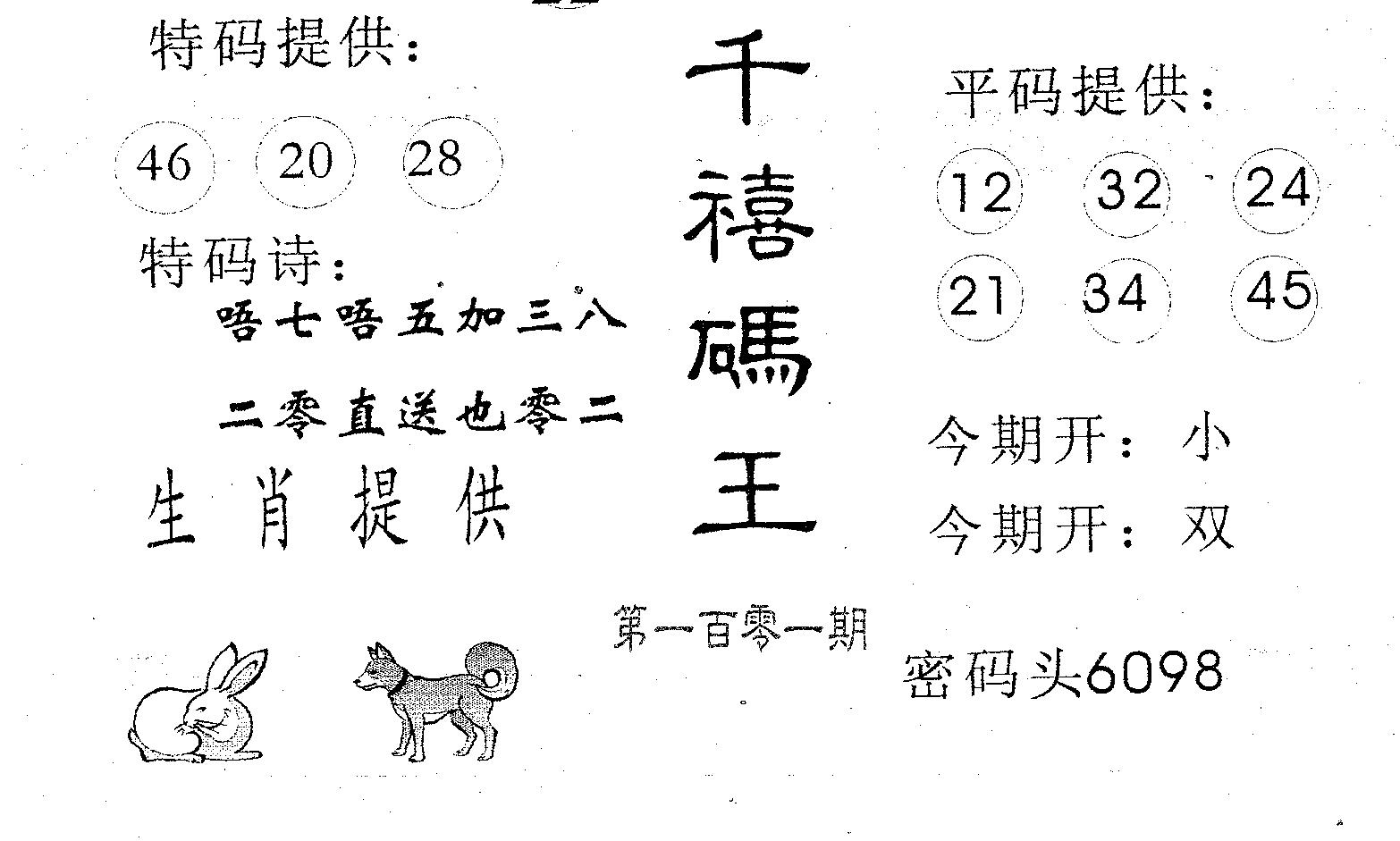 千禧码王 第101期