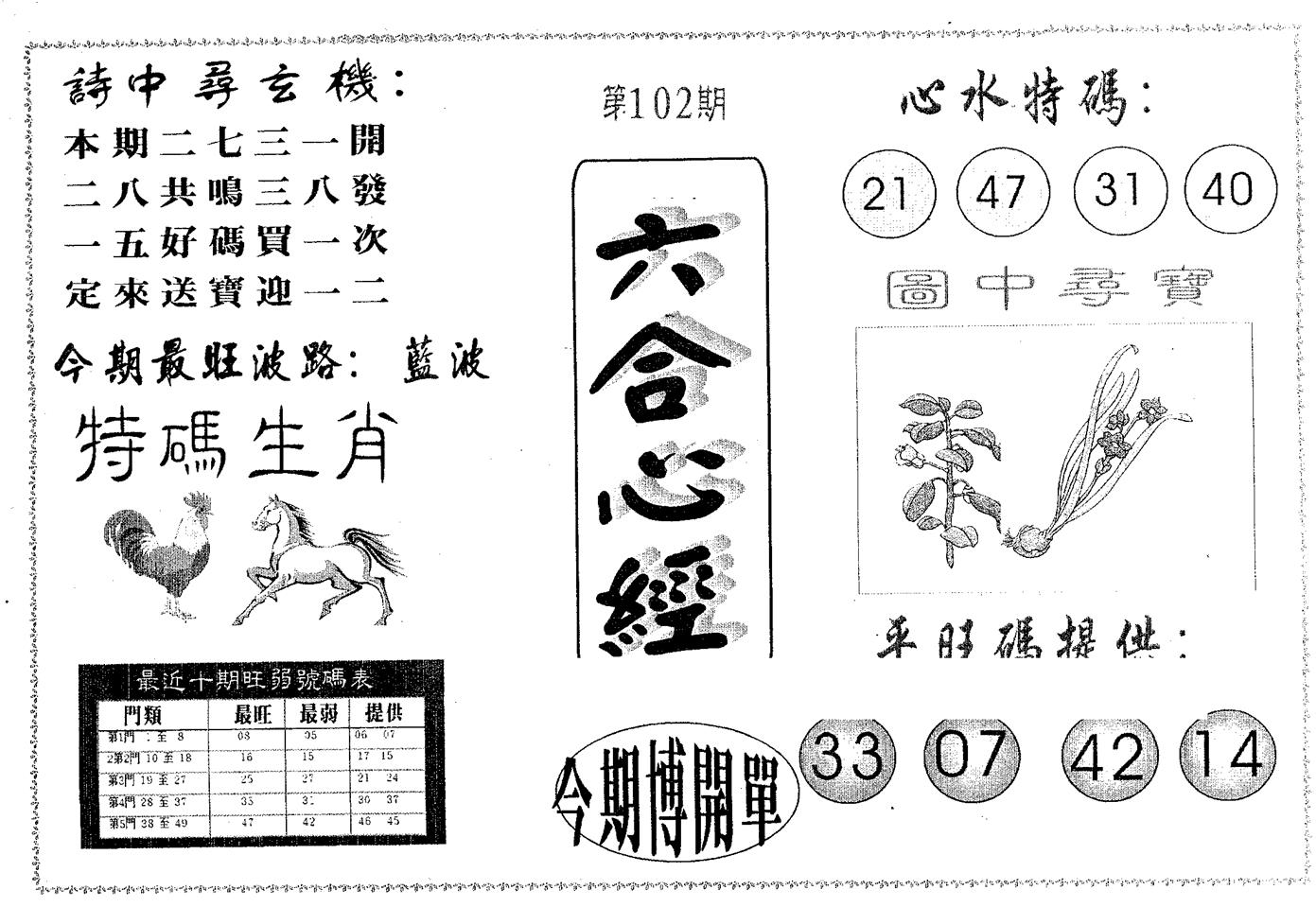 六合心经 第102期
