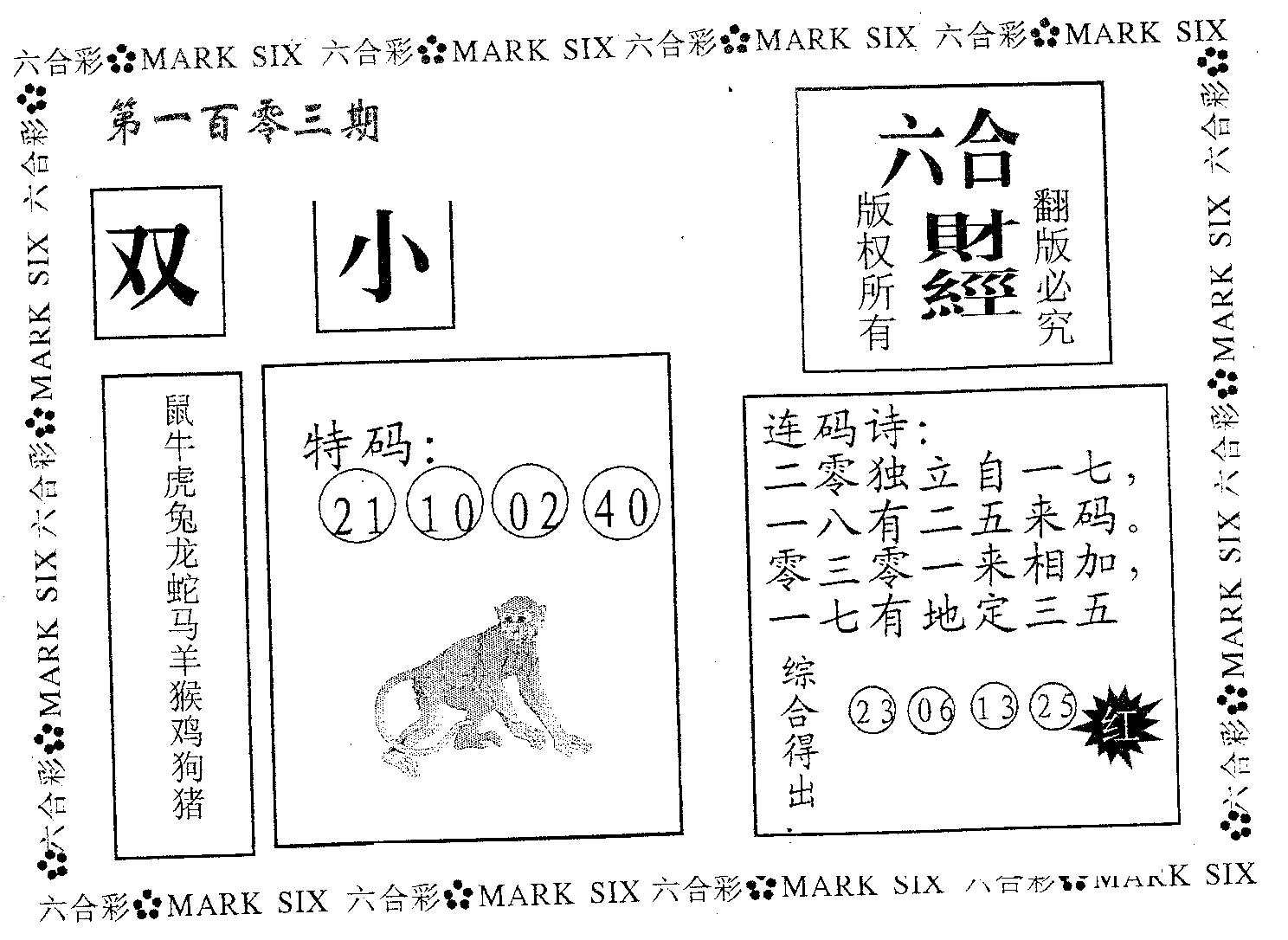 六合财经 第103期
