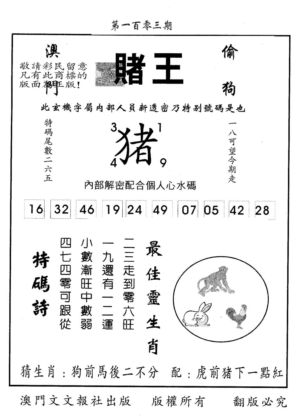 赌王 第103期