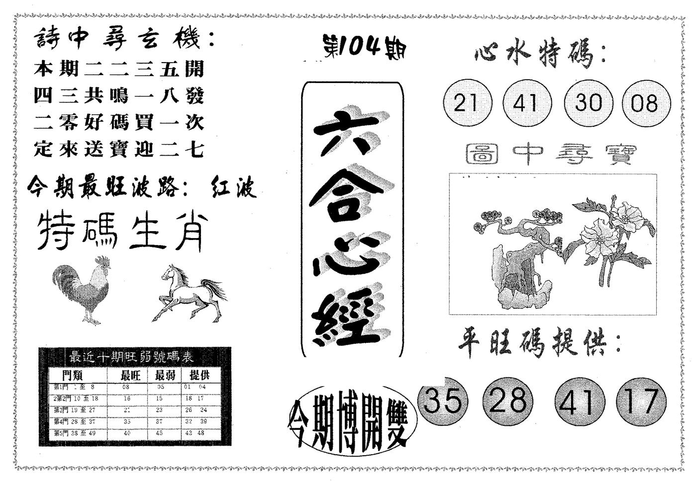 六合心经 第104期