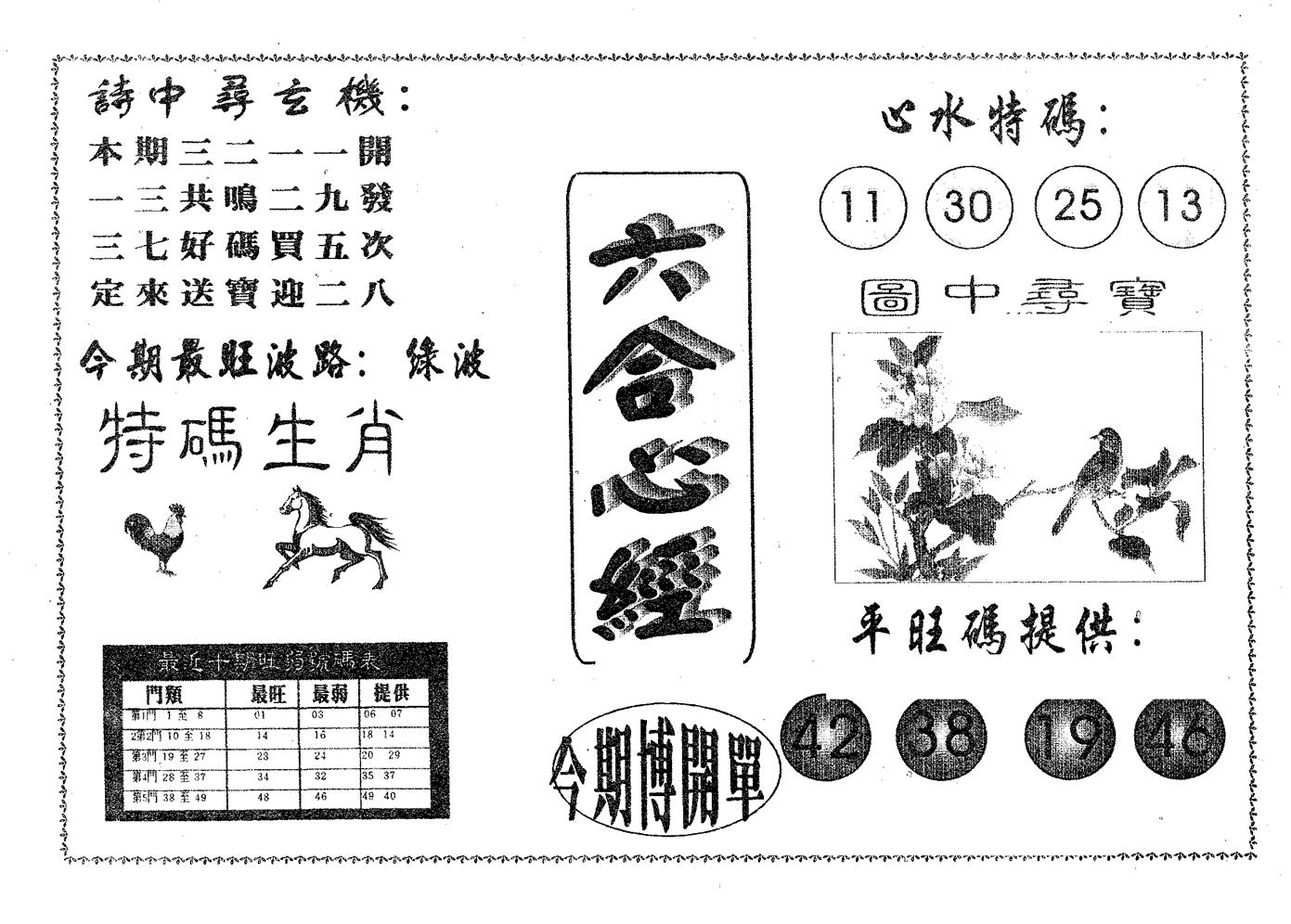 六合心经 第107期