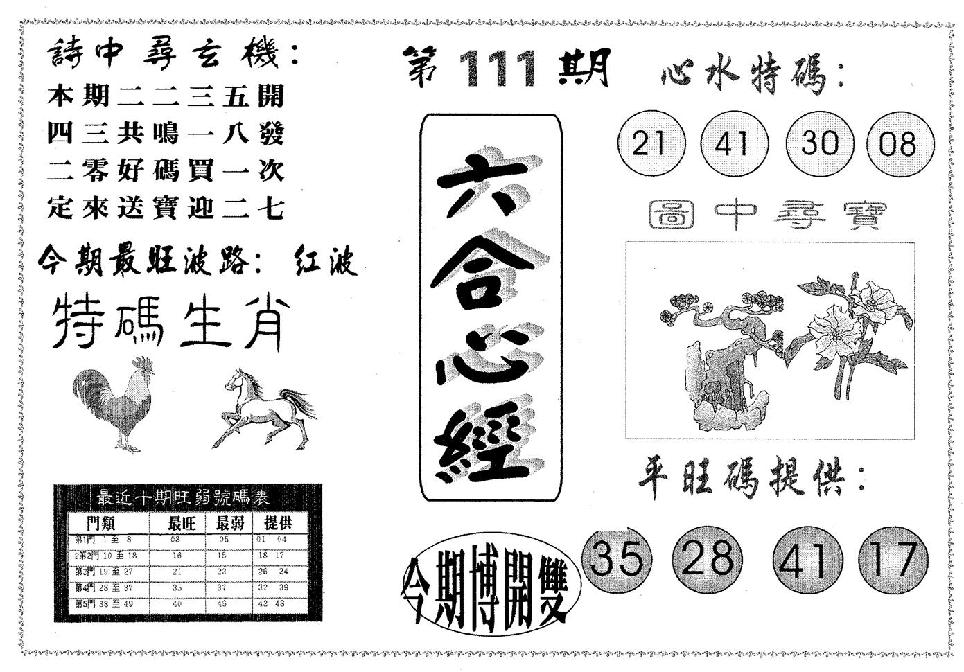 六合心经 第111期