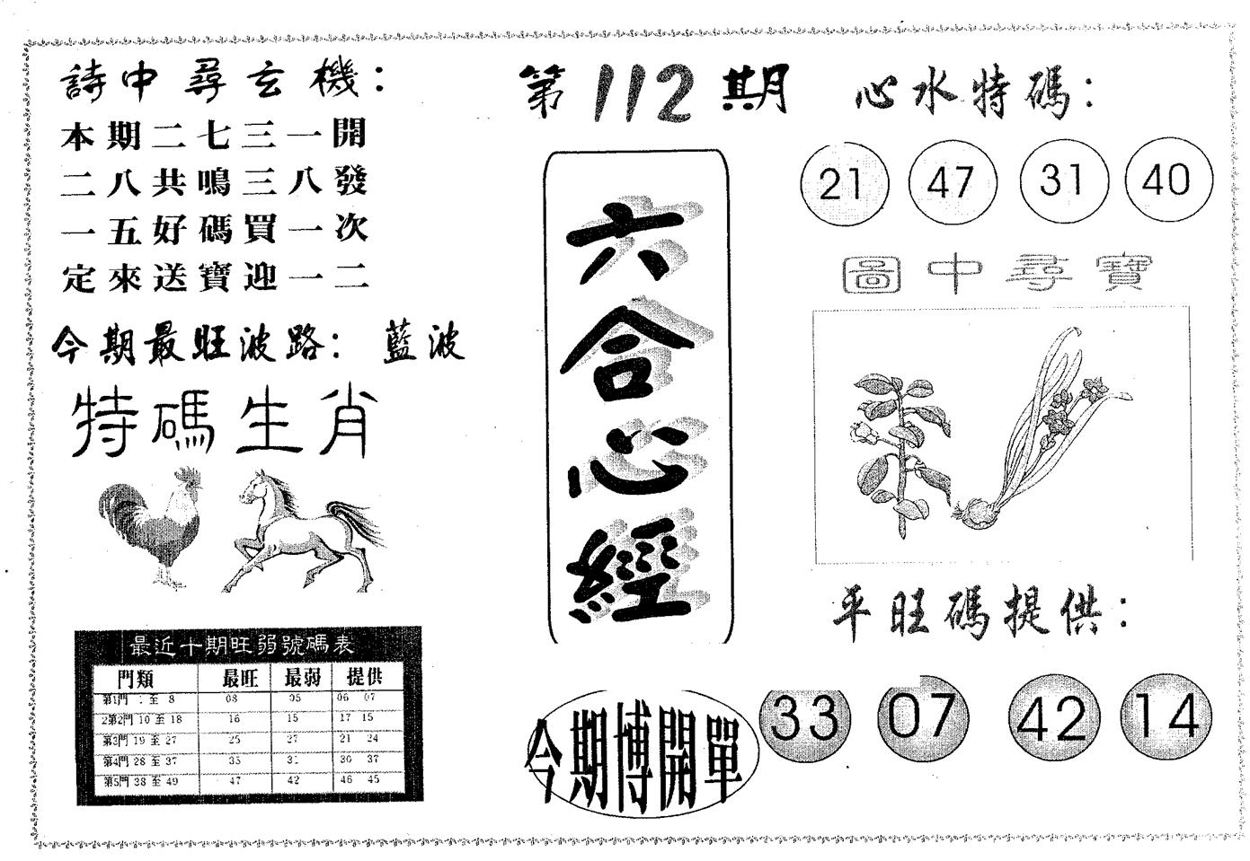 六合心经 第112期