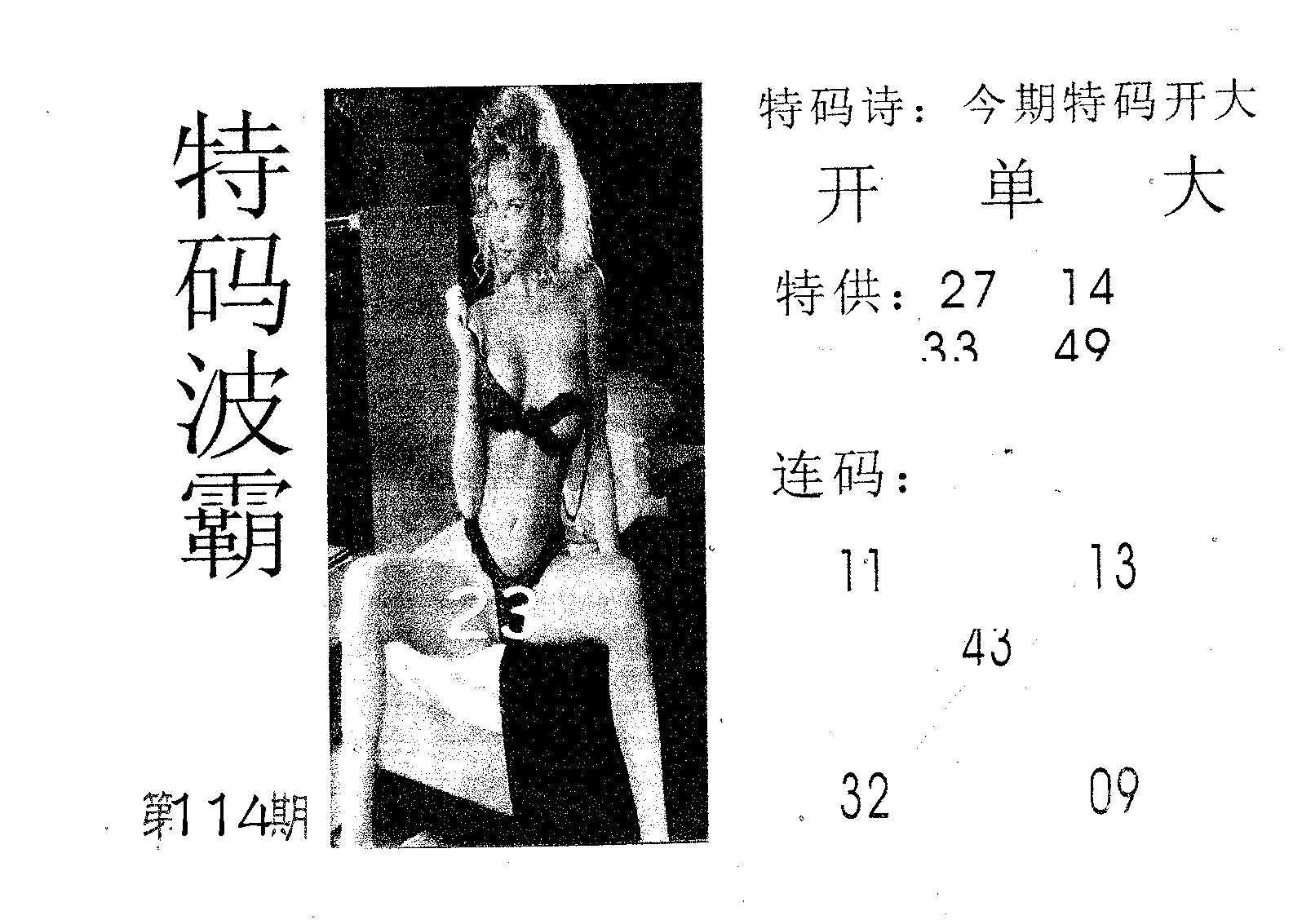 特码波霸 第114期