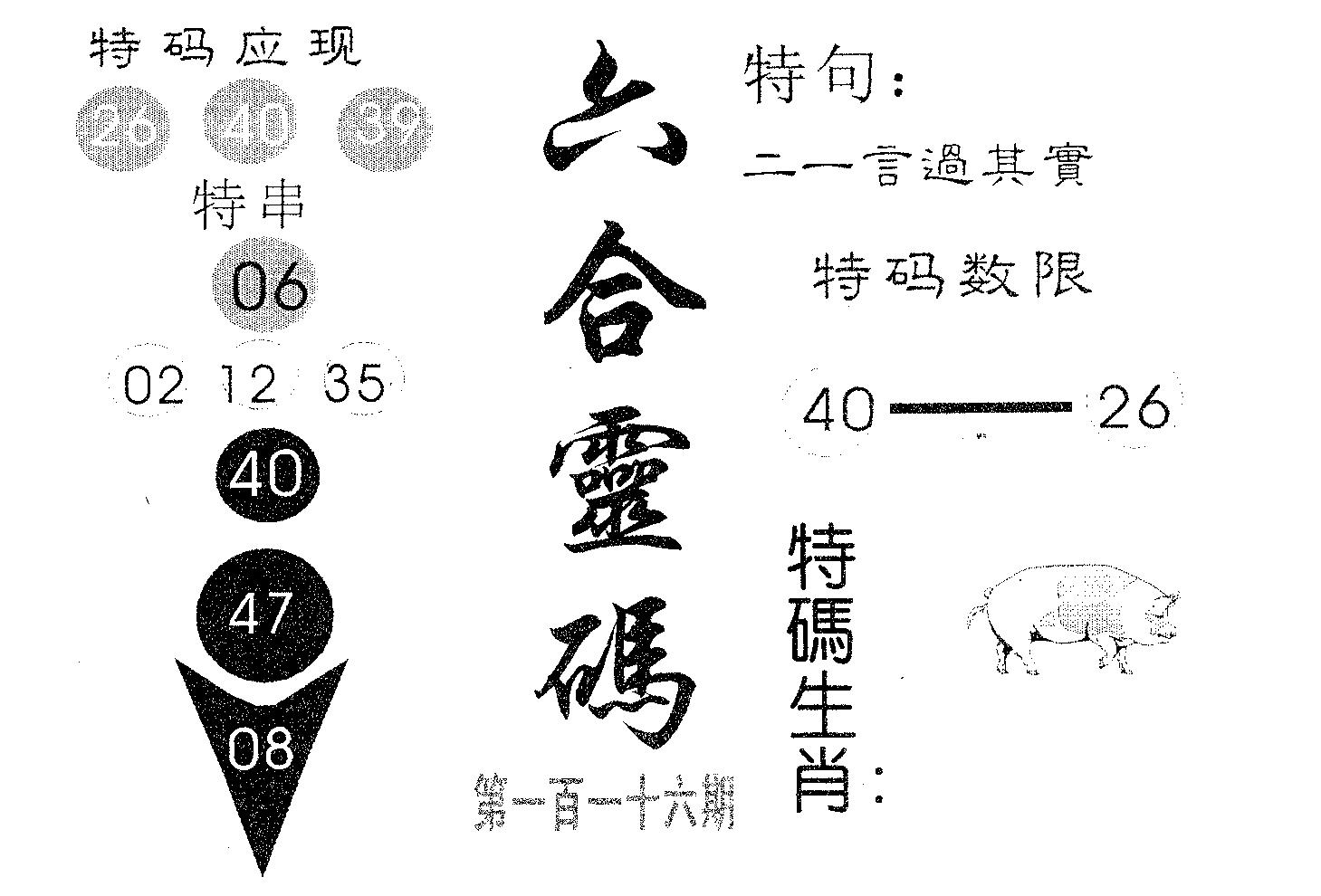 六合灵码 第116期
