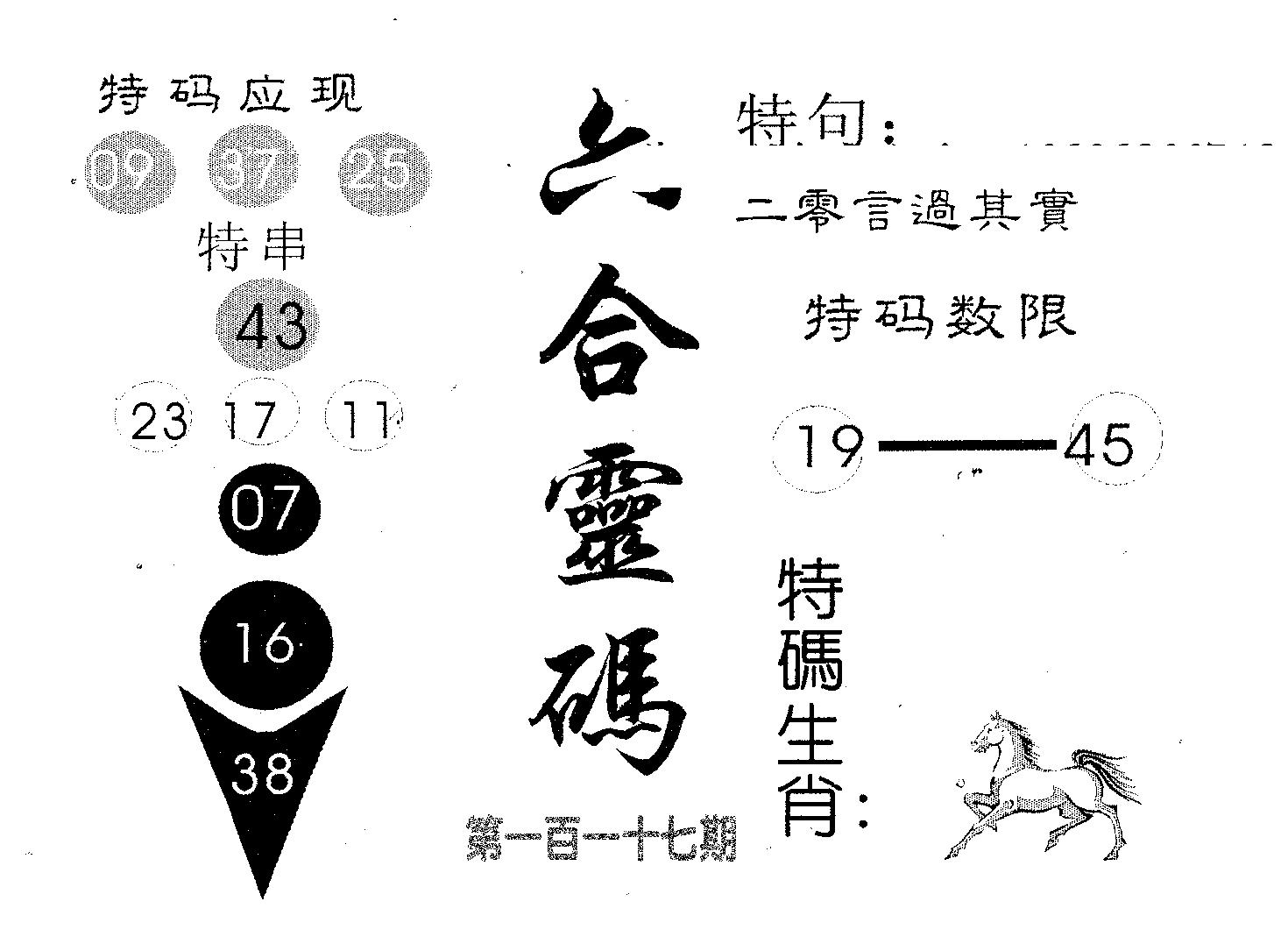六合灵码 第117期