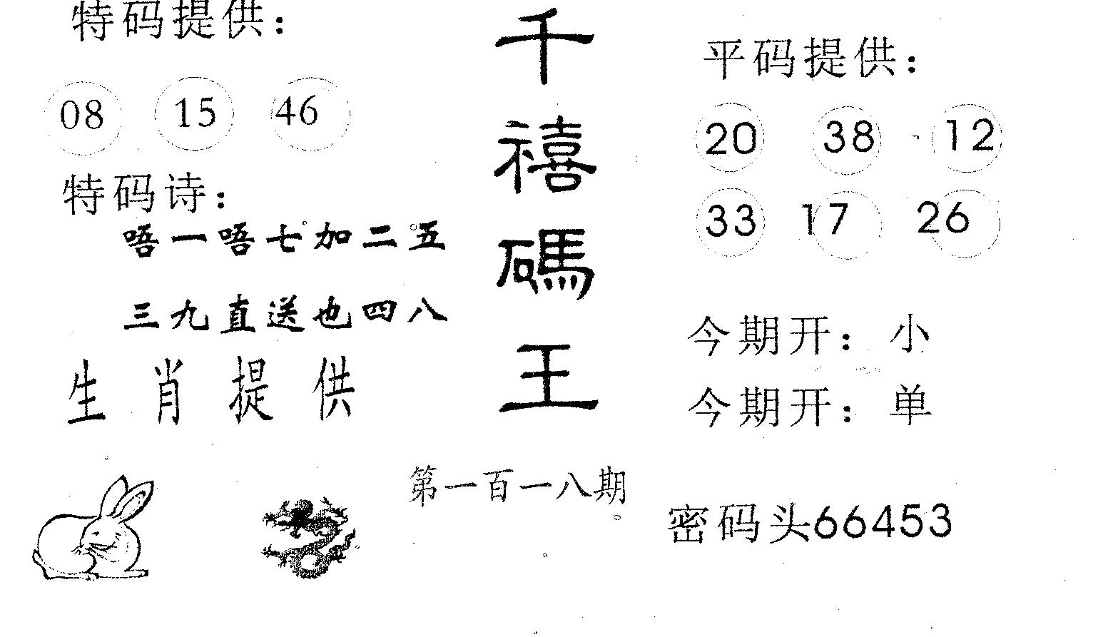 千禧码王 第118期