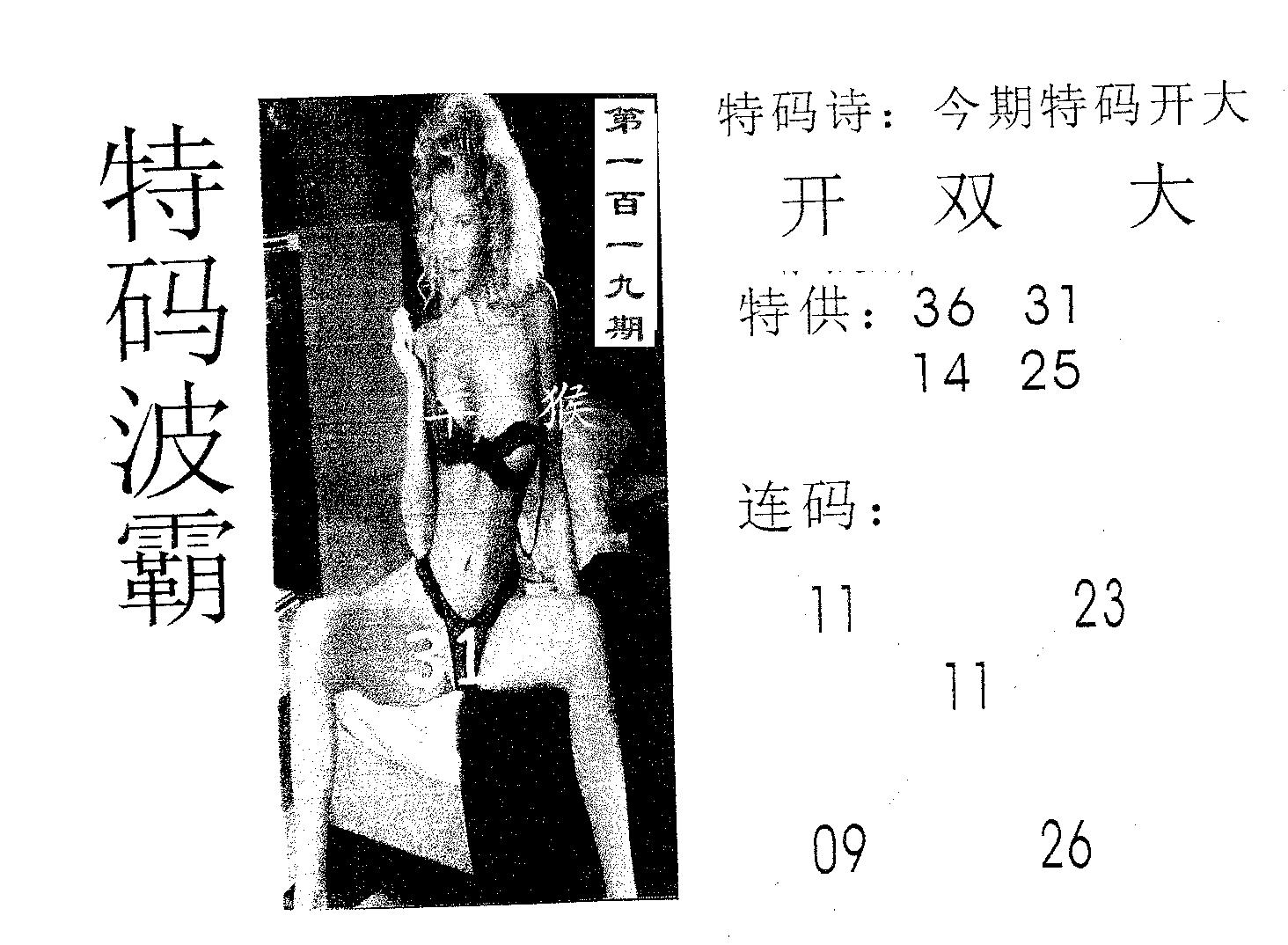 特码波霸 第119期