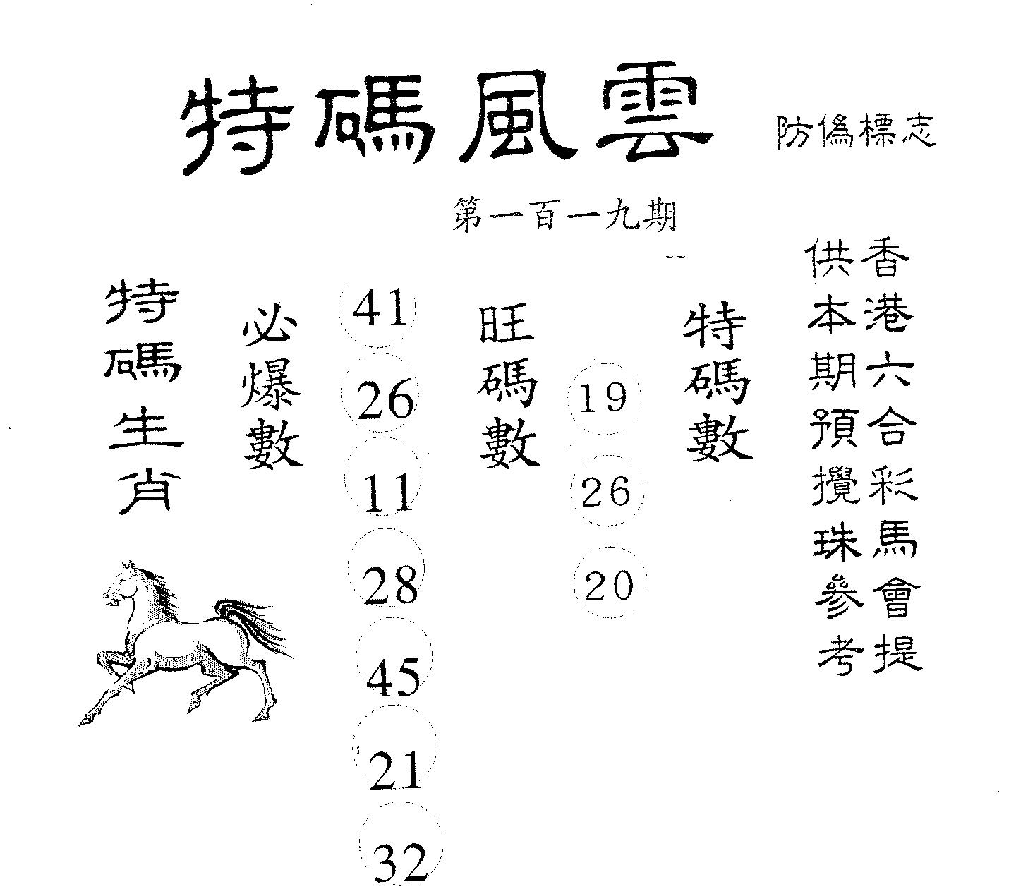特码风云 第119期
