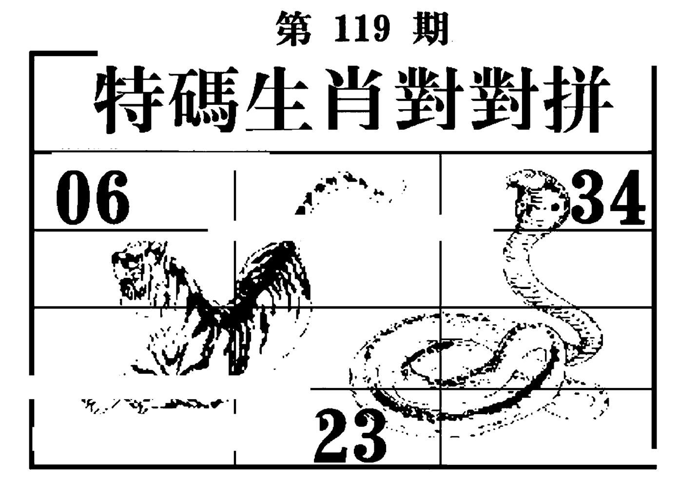 特码生肖对对拼 第119期