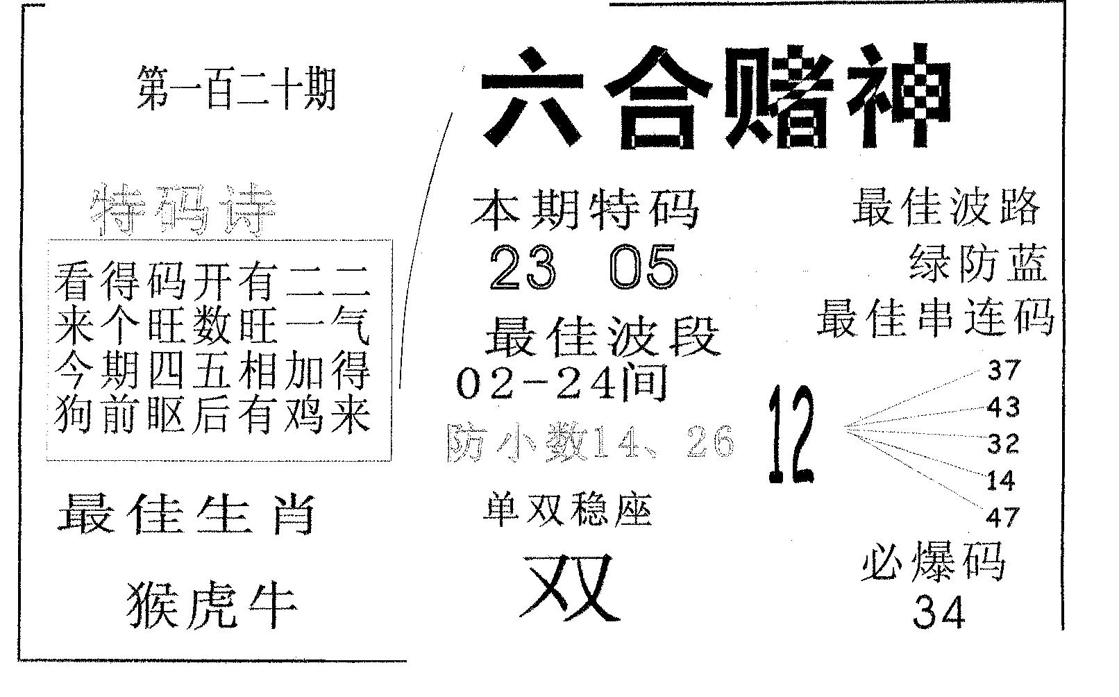 六合赌神 第120期