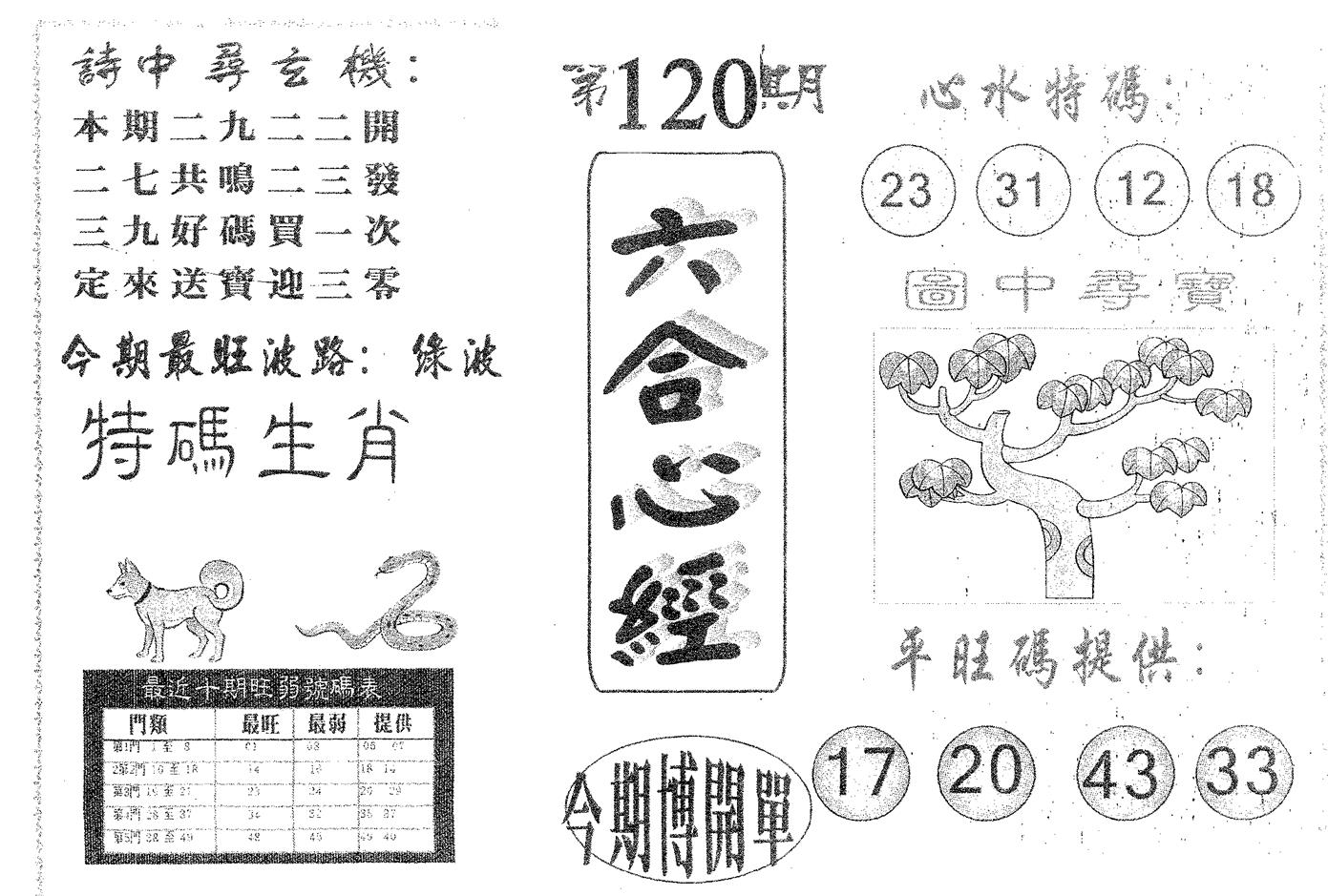 六合心经 第120期