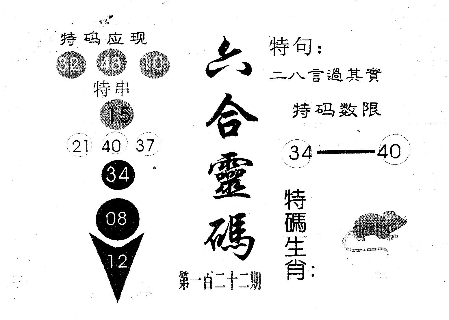六合灵码 第122期