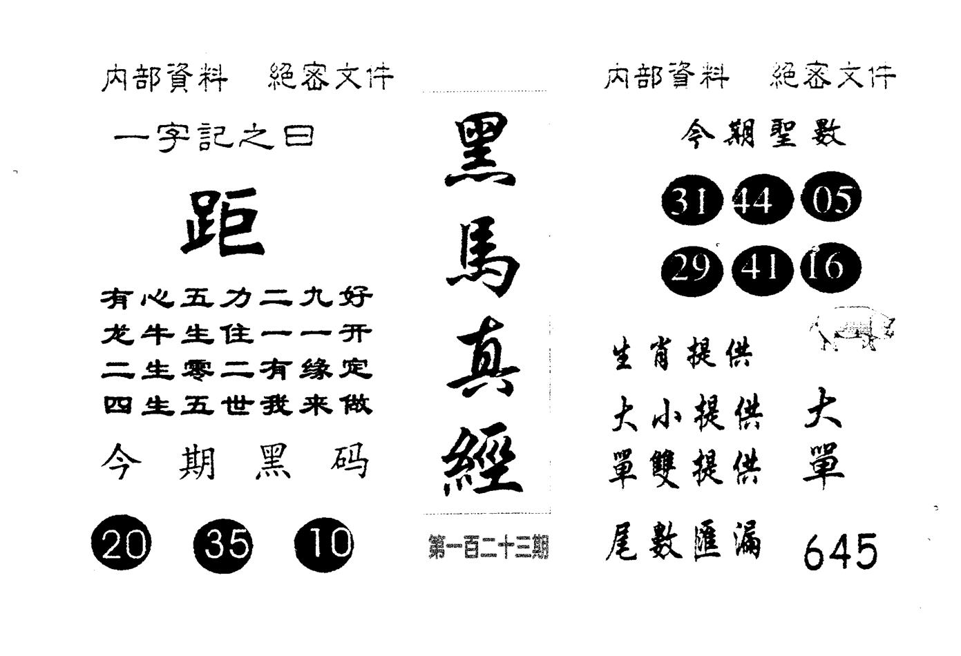 黑马真经 第123期