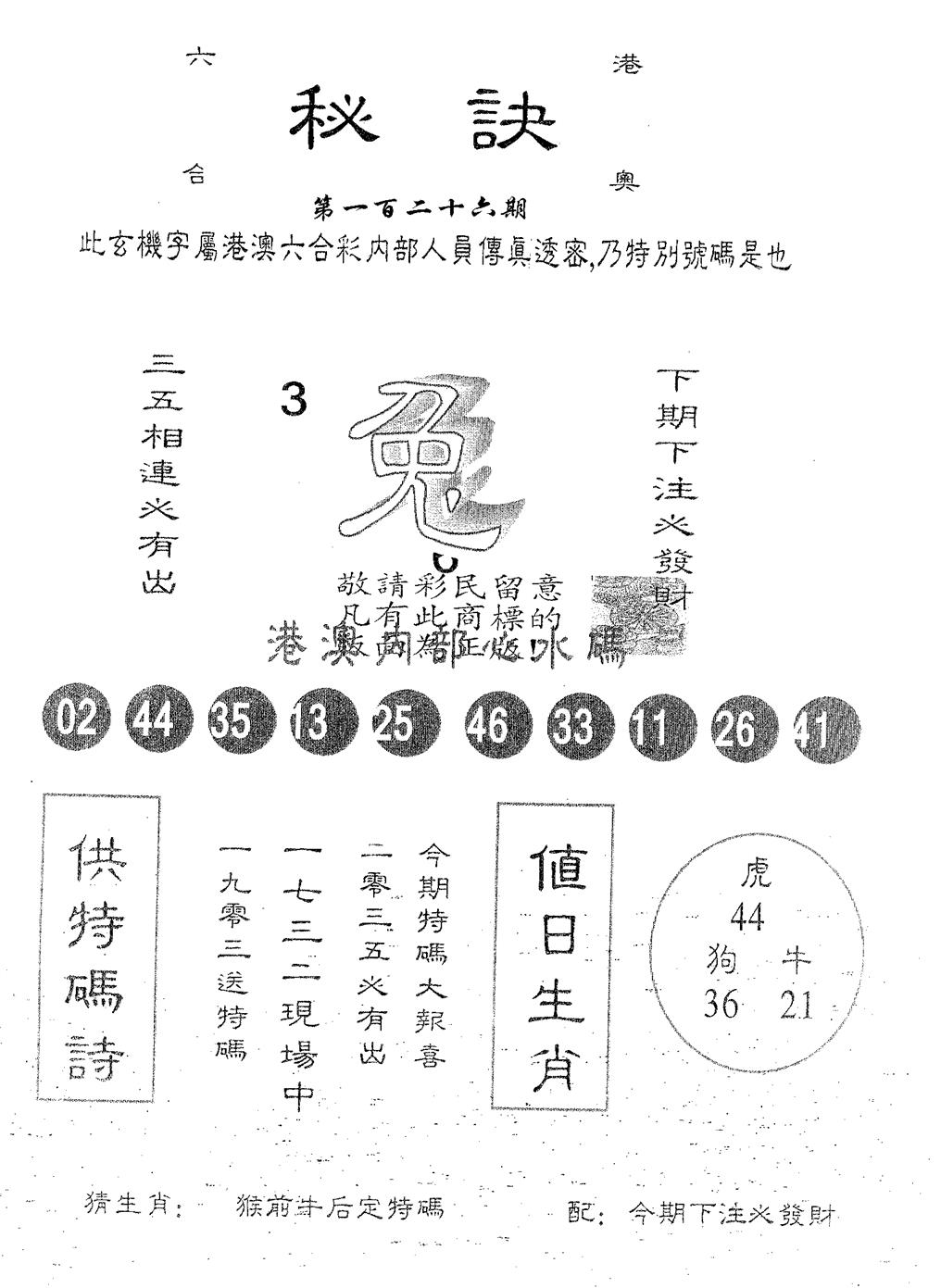 秘决 第126期