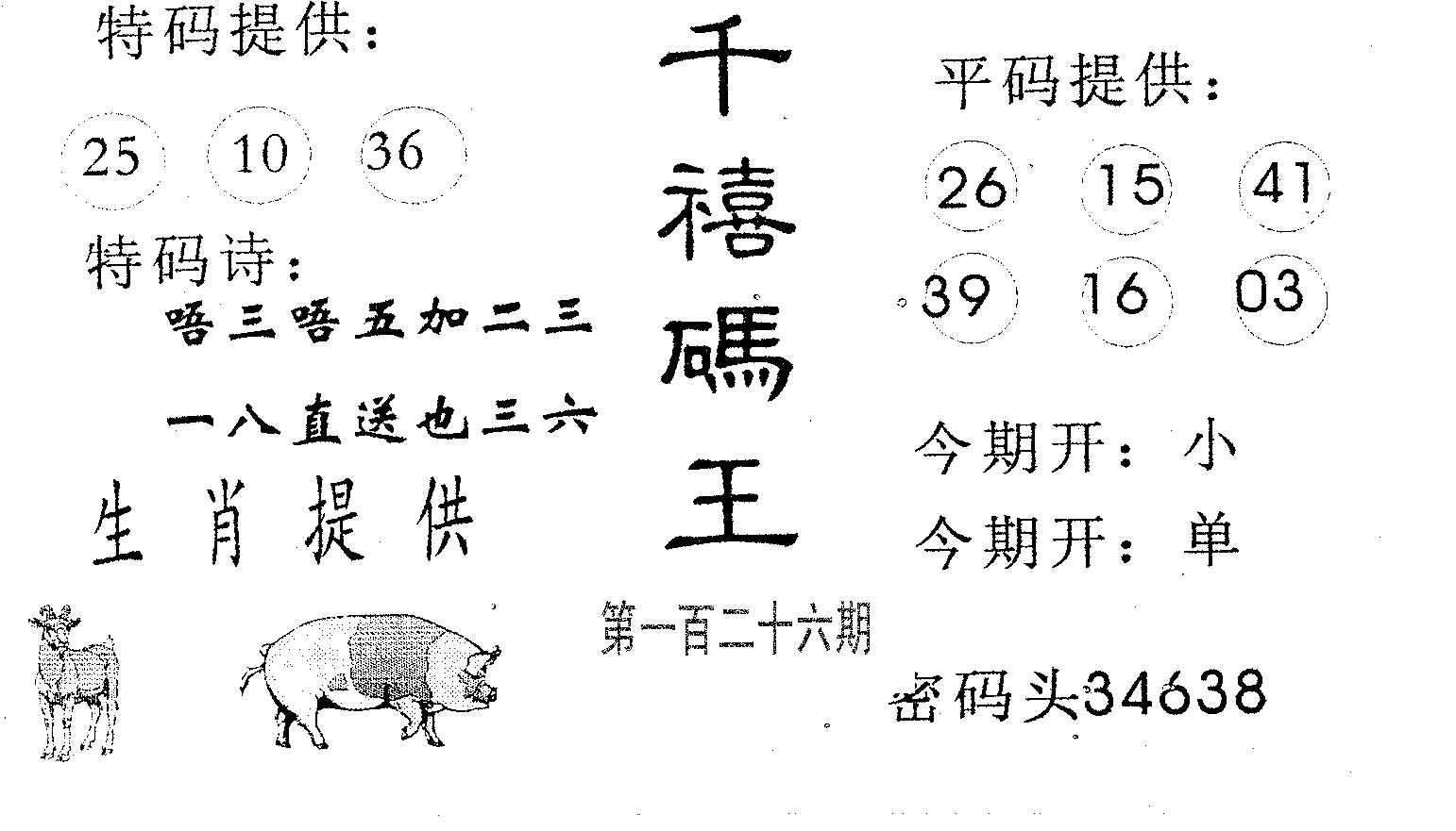 千禧码王 第126期