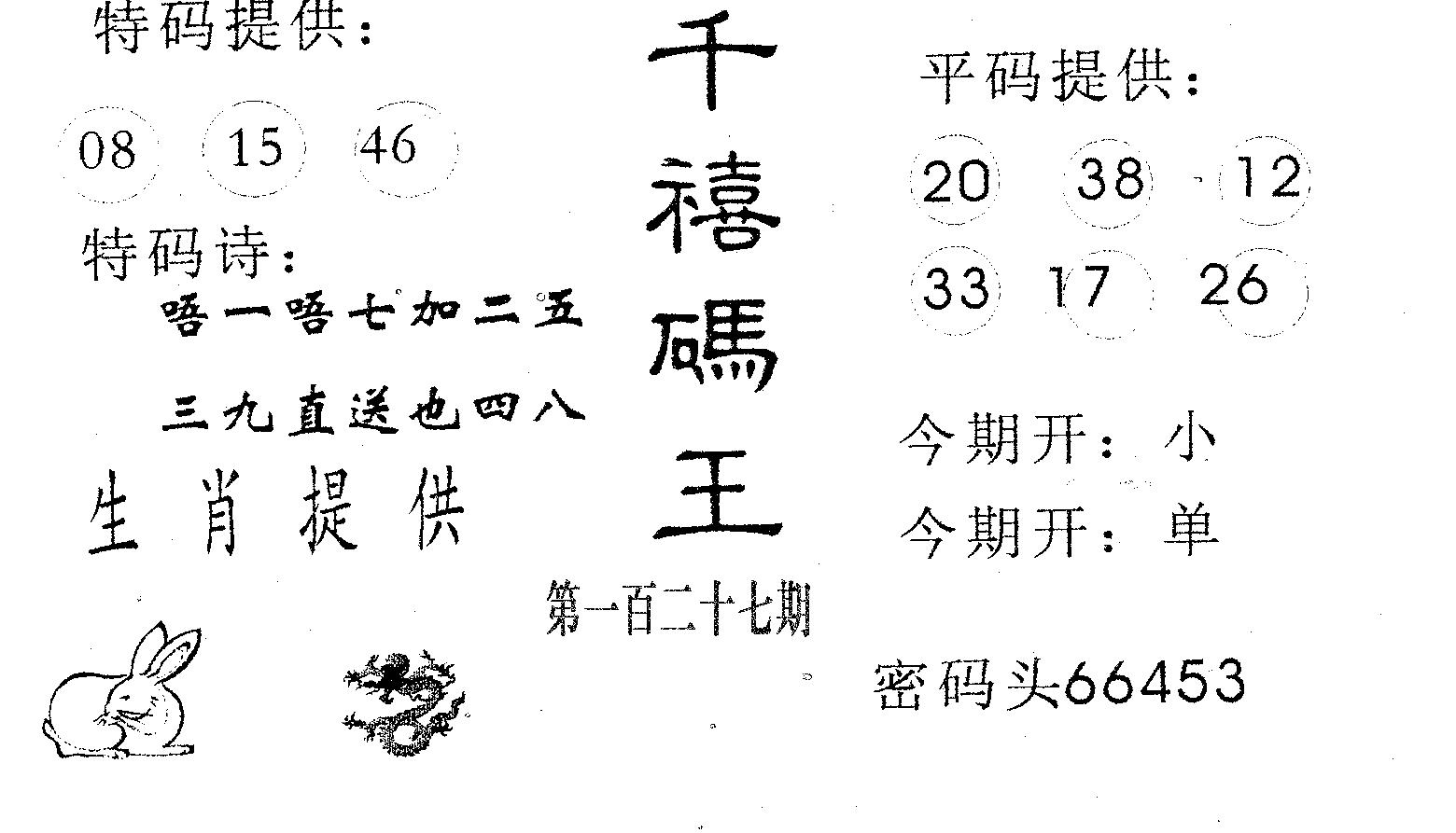 千禧码王 第127期