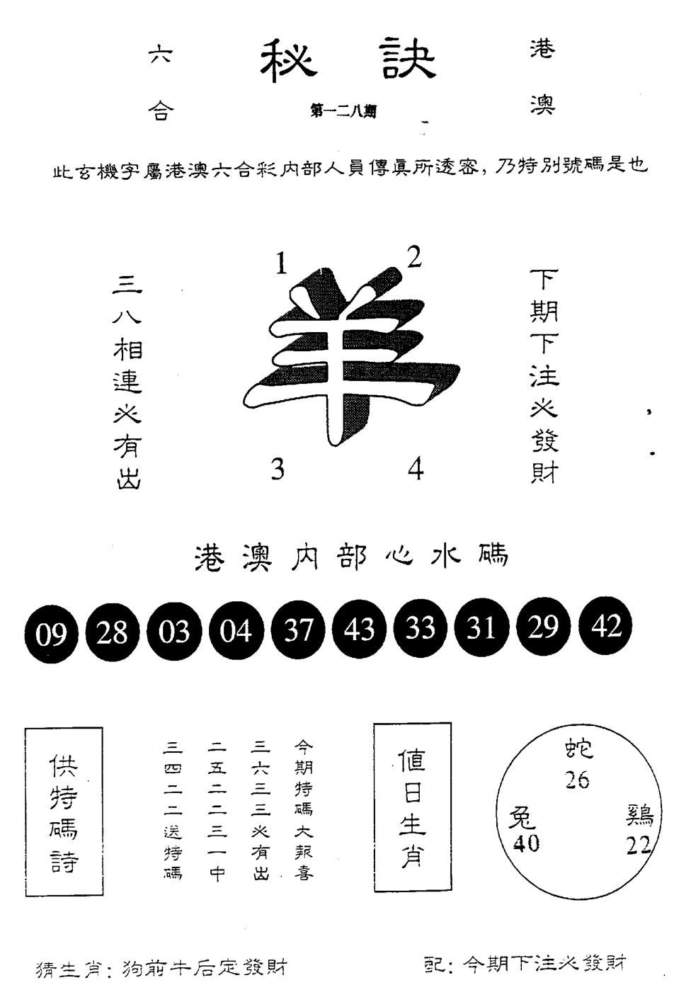 另版秘诀 第128期