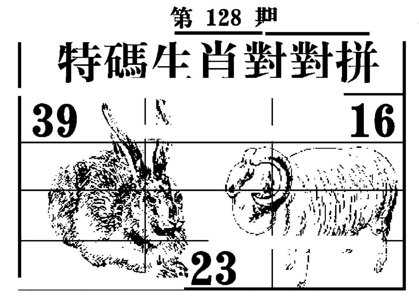 特码生肖对对拼 第128期