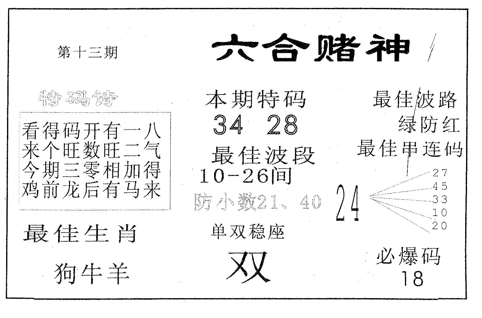 六合赌神 第13期