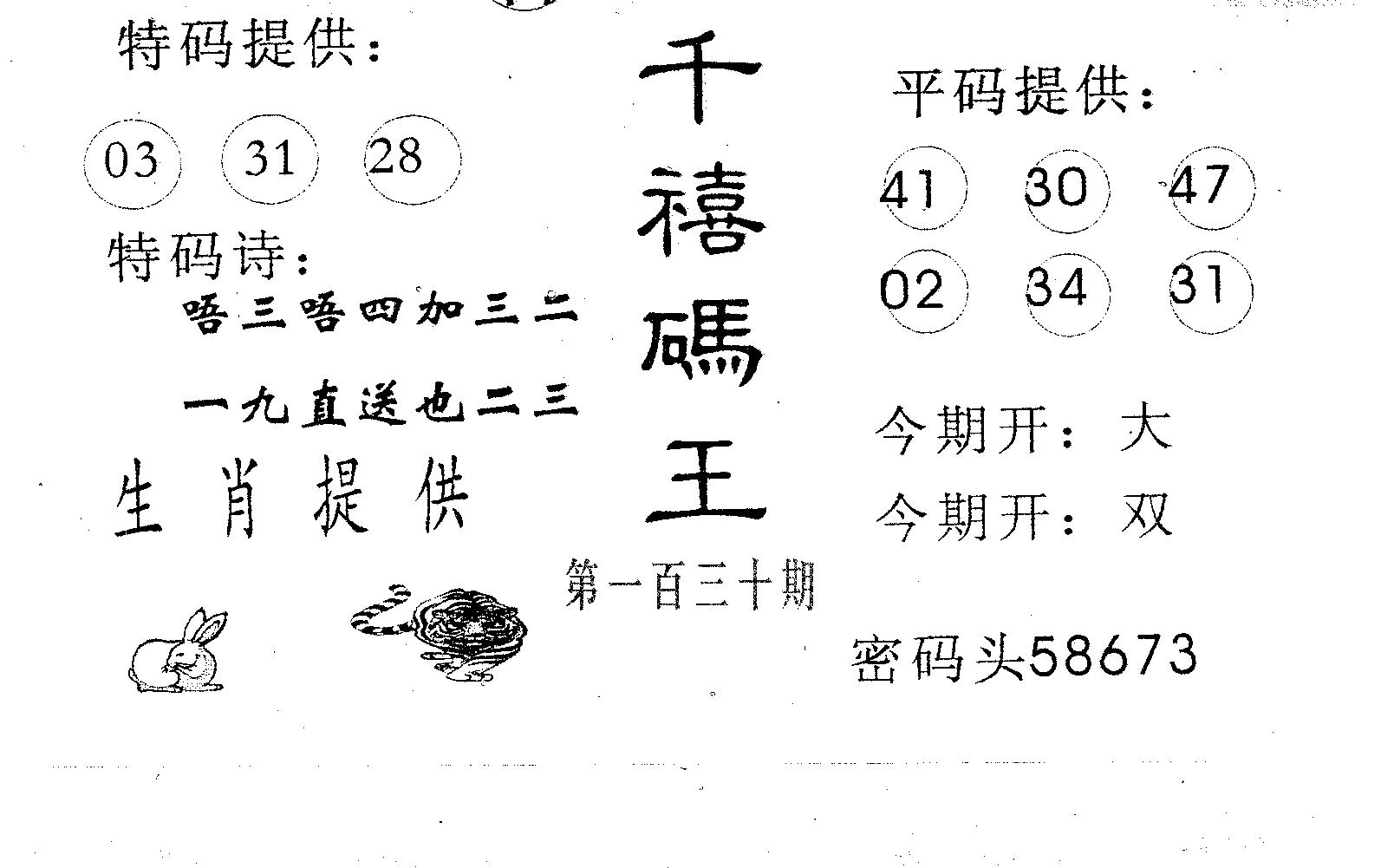 千禧码王 第130期