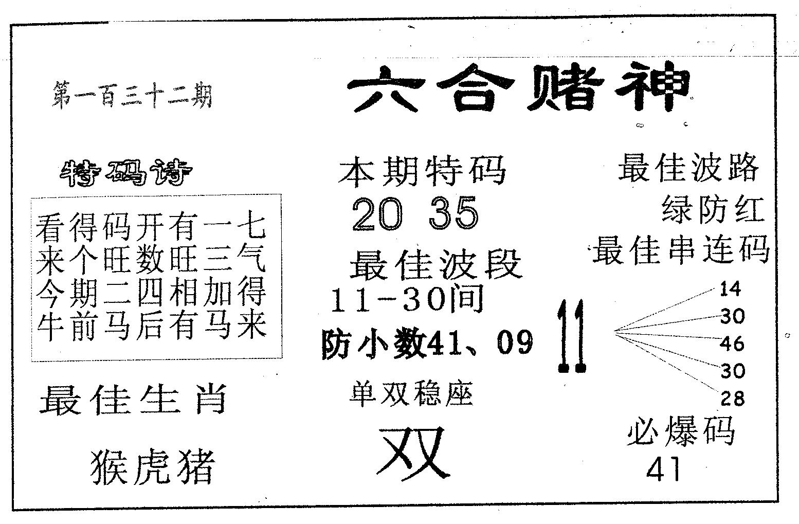 六合赌神 第132期