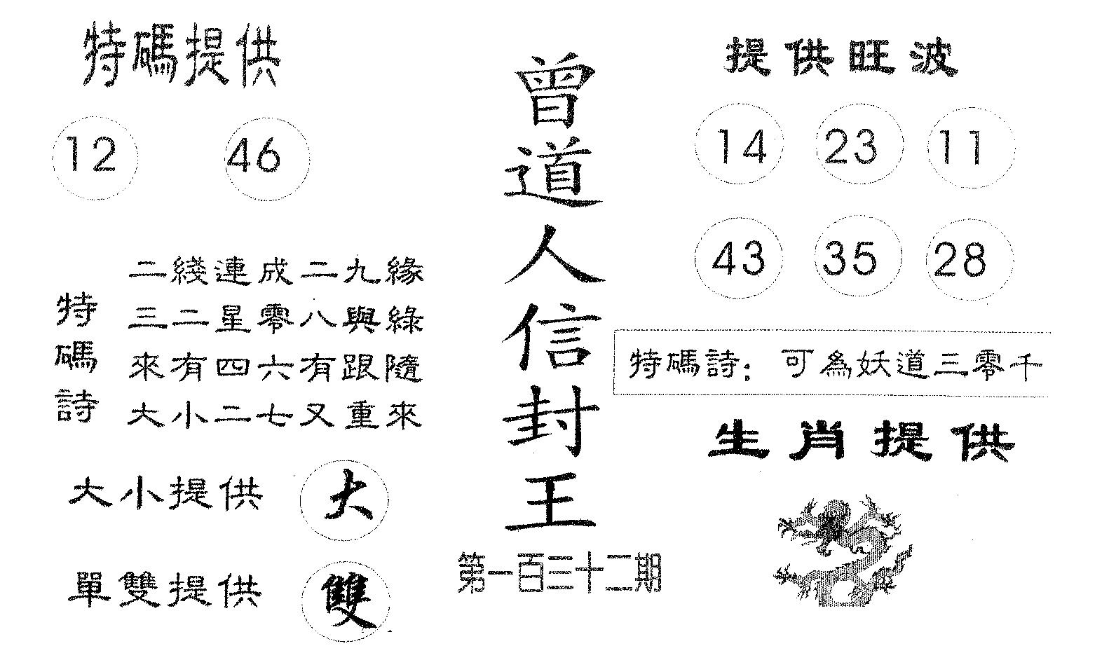 曾信封王 第132期