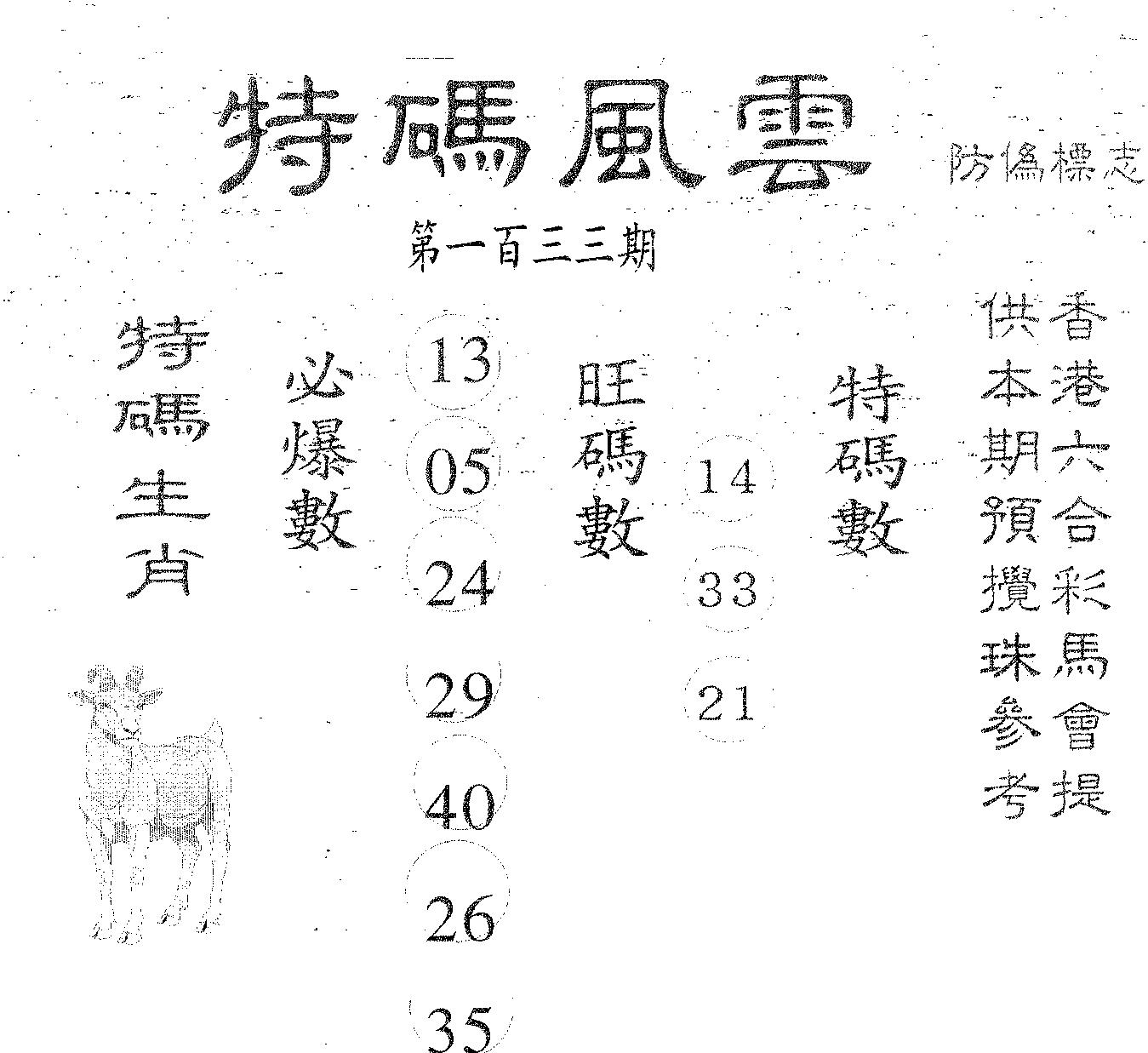 特码风云 第133期