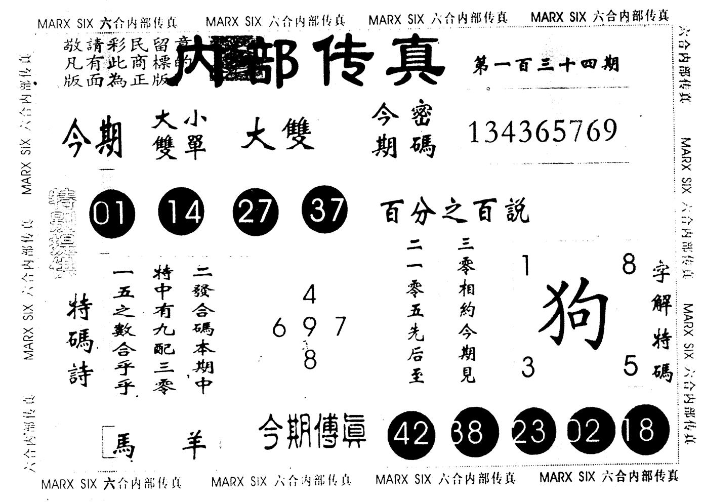 另版内部传真 第134期