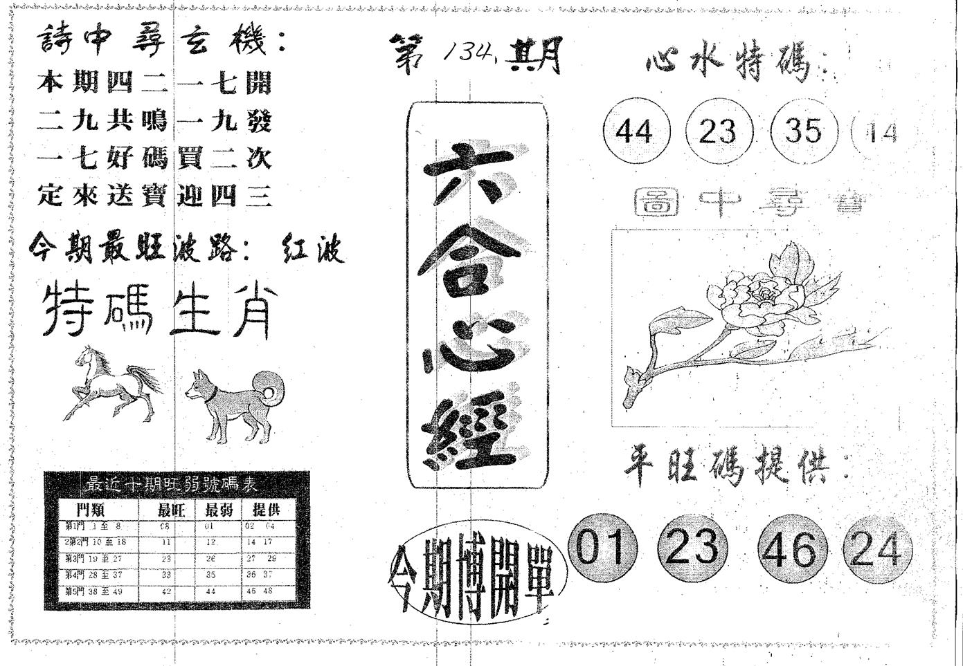 六合心经 第134期