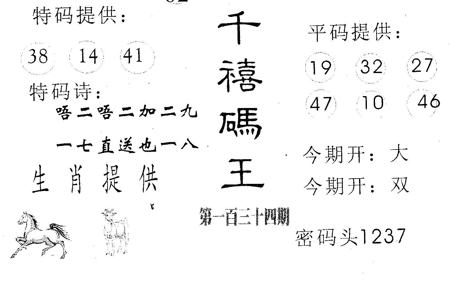 千禧码王 第134期