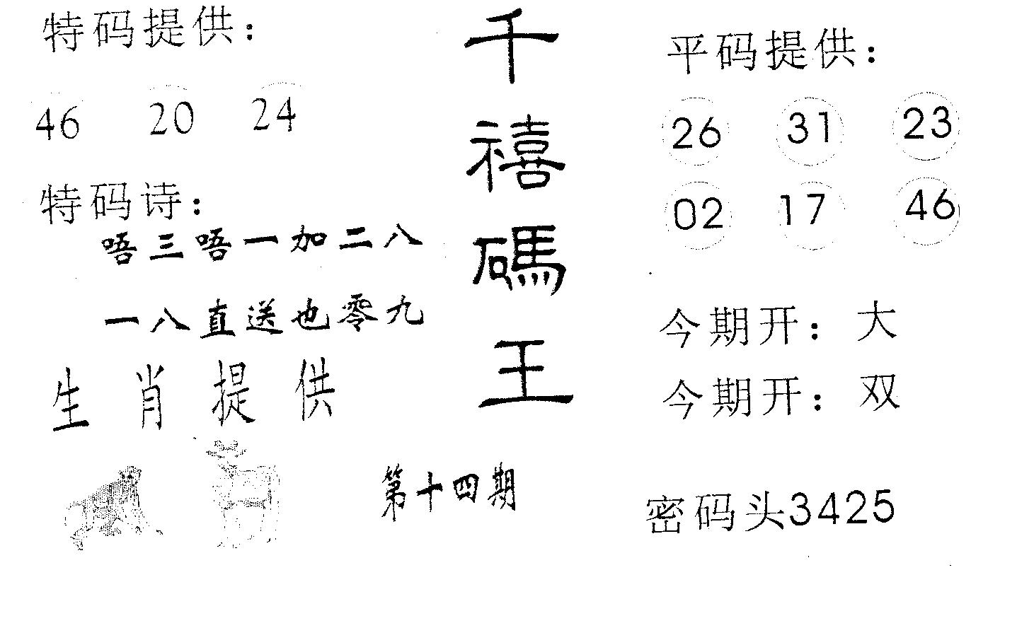 千禧码王 第14期