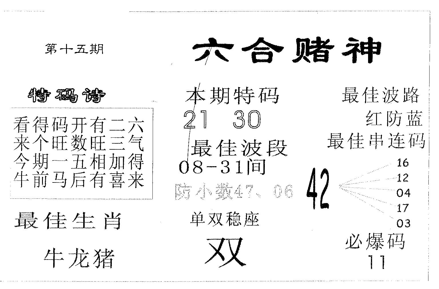 六合赌神 第15期