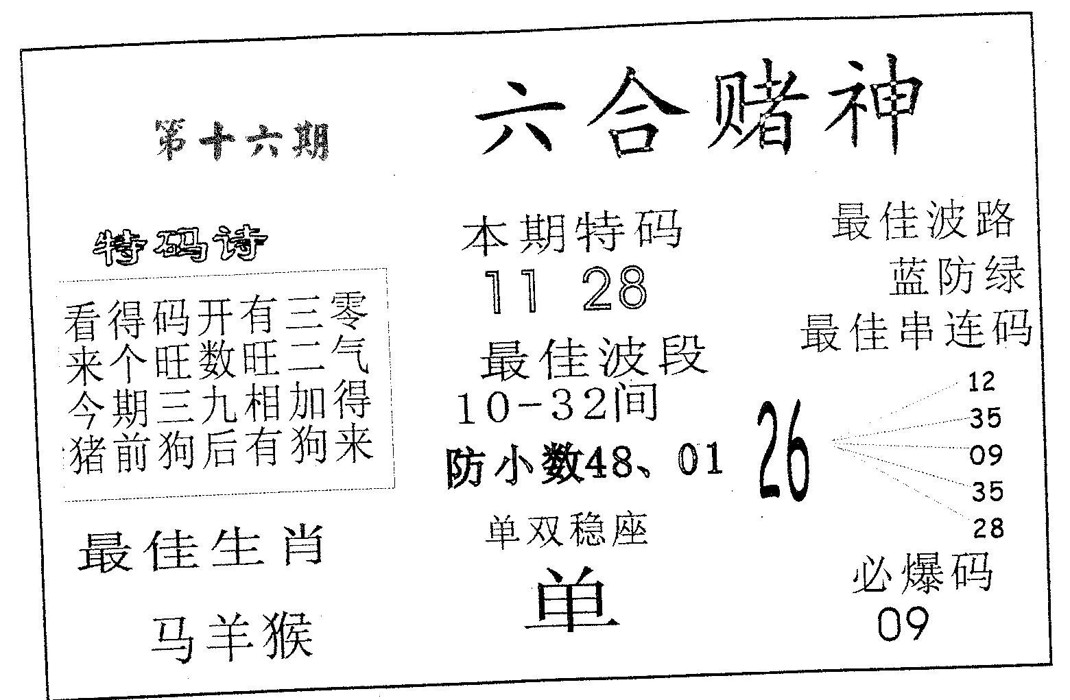 六合赌神 第16期