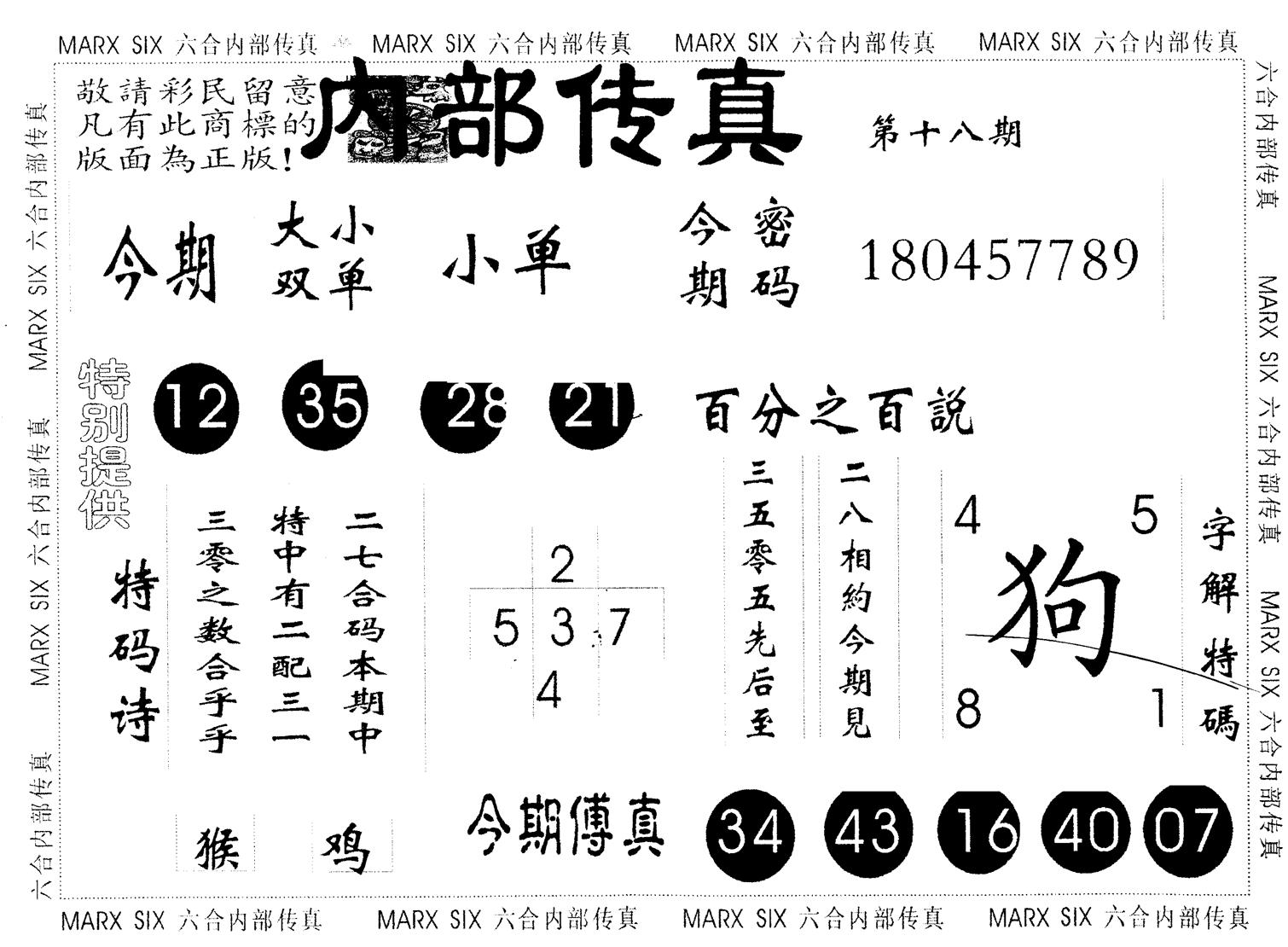 另版内部传真 第18期