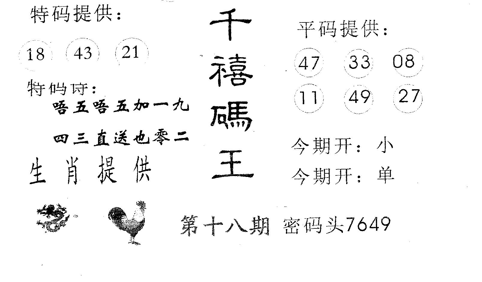 千禧码王 第18期