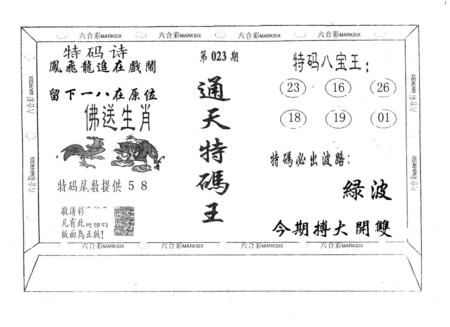 通天特码王 第23期