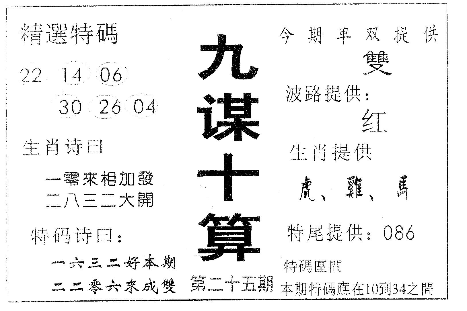 九谋十算 第25期