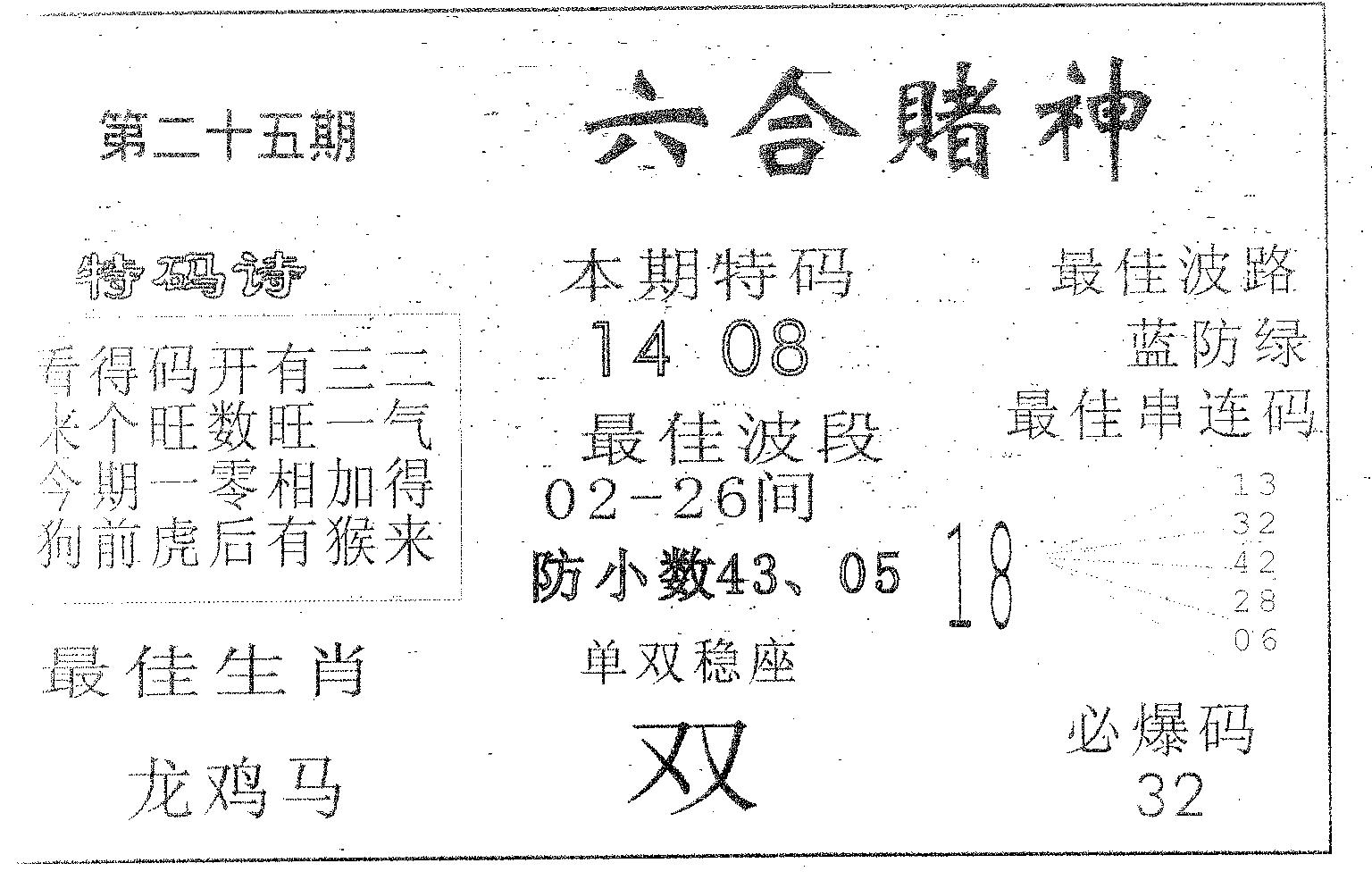 六合赌神 第25期