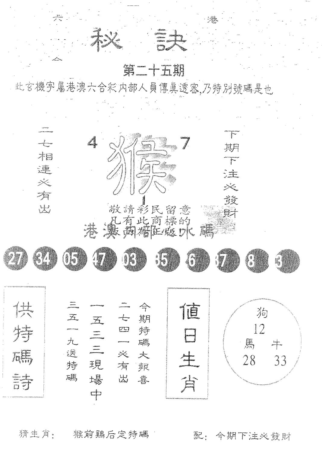 秘决 第25期