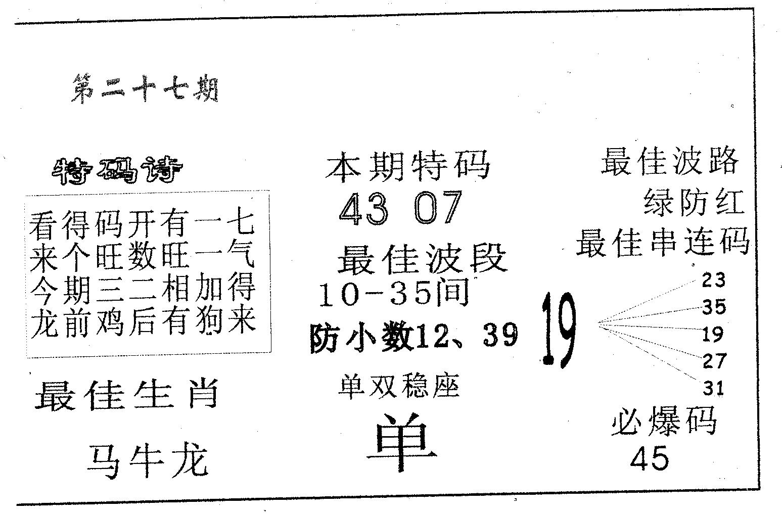 六合赌神 第27期