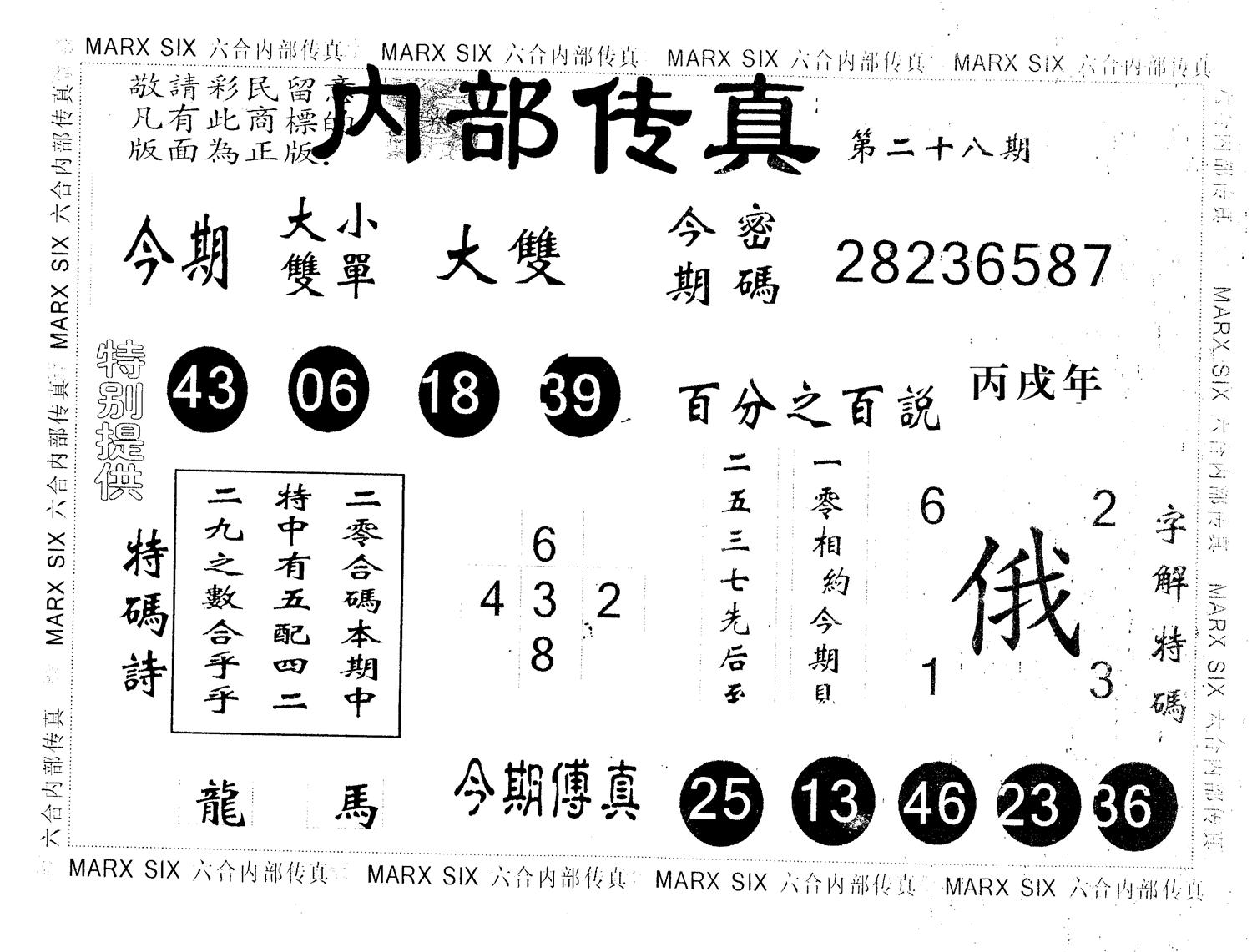 另版内部传真 第28期