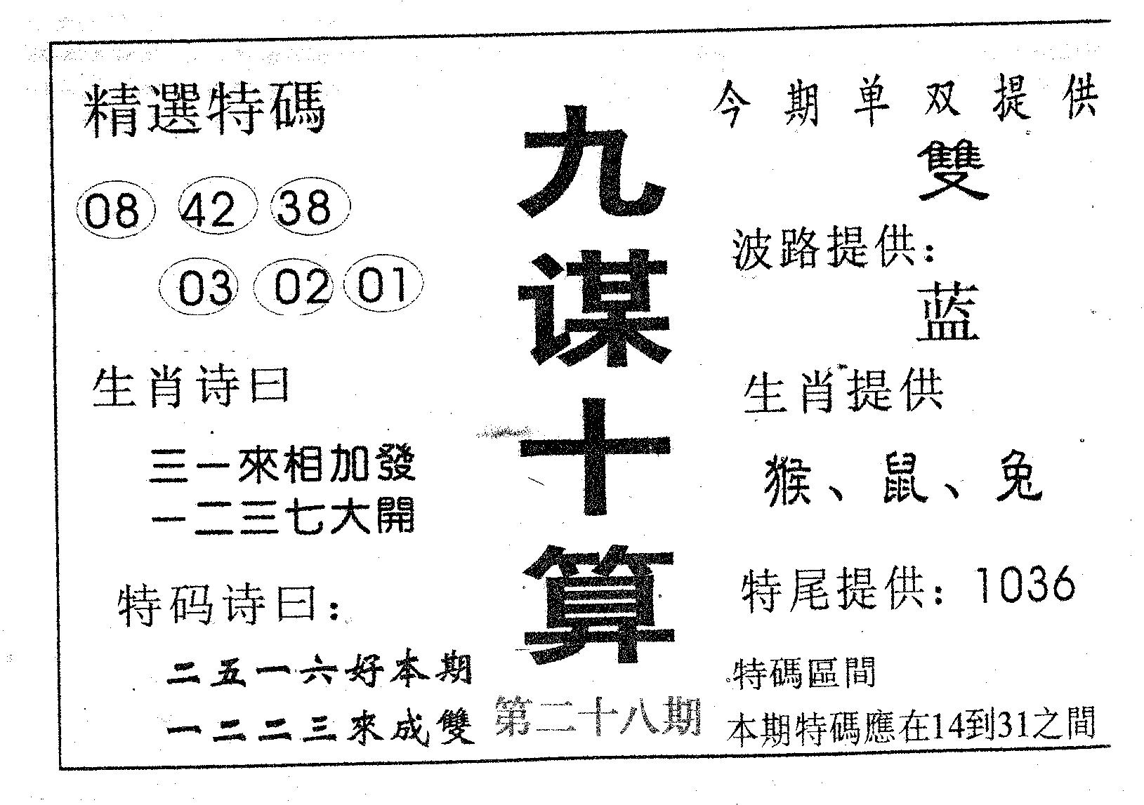 九谋十算 第28期