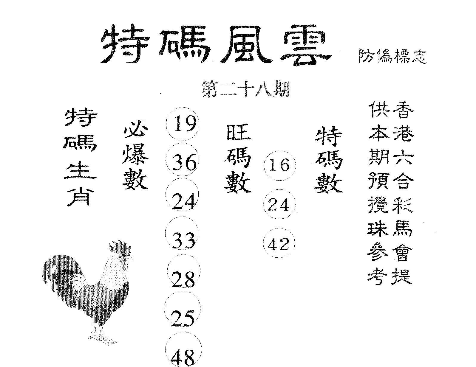 特码风云 第28期