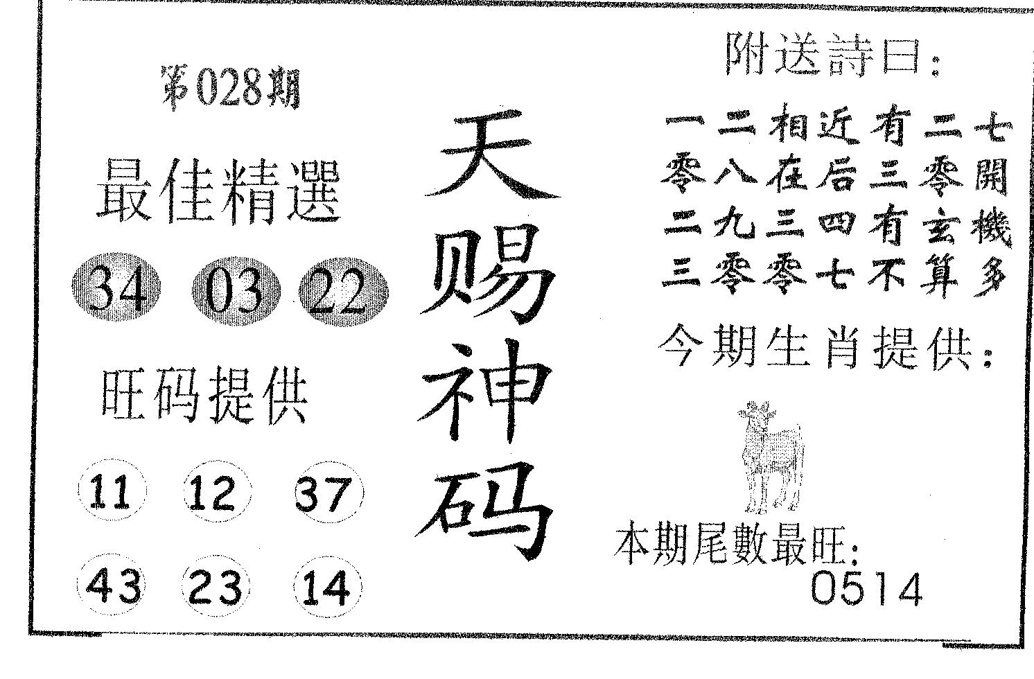 天赐神码 第28期