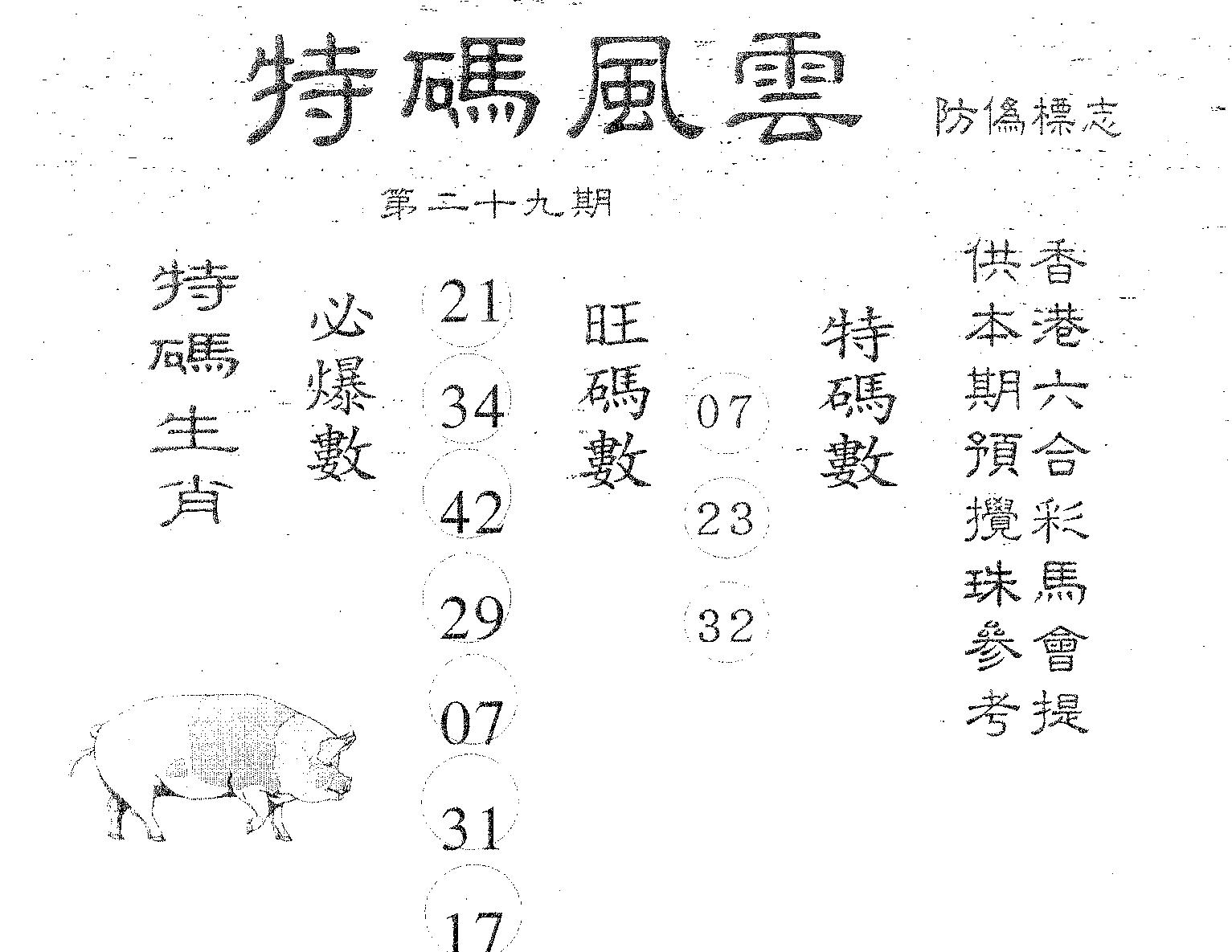 特码风云 第29期