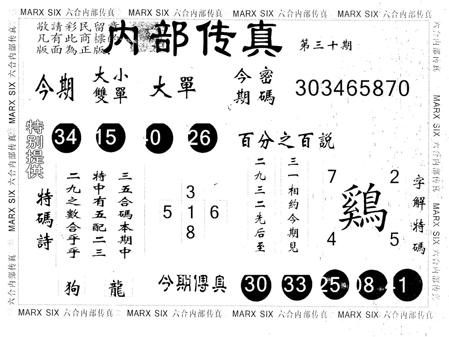 另版内部传真 第30期