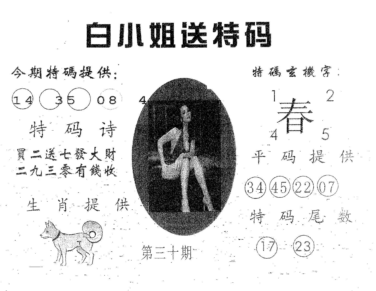 白姐送特 第30期